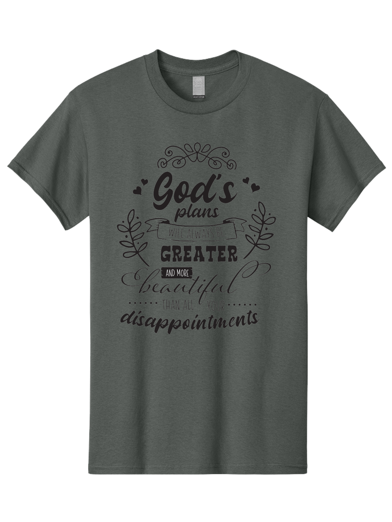 God-S-Plans Men'S Graphic Tee, 100% Cotton, Comfortable Casual Summer Wear, Machine Washable, Inspirational Quotes, Motivational Quotes, Faith-Based Quotes, God'S Plan, Scripture Quotes, Hope And Encouragement, Positive Affirmation Aac767