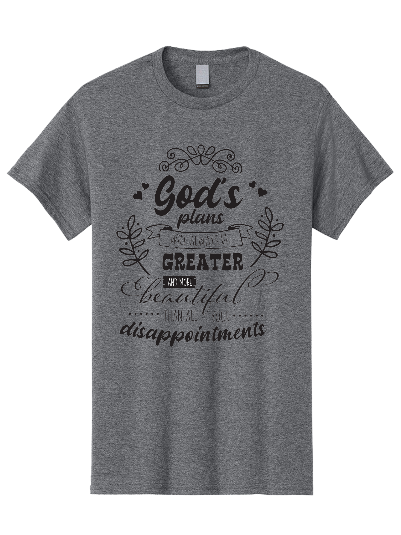 God-S-Plans Men'S Graphic Tee, 100% Cotton, Comfortable Casual Summer Wear, Machine Washable, Inspirational Quotes, Motivational Quotes, Faith-Based Quotes, God'S Plan, Scripture Quotes, Hope And Encouragement, Positive Affirmation Aac767