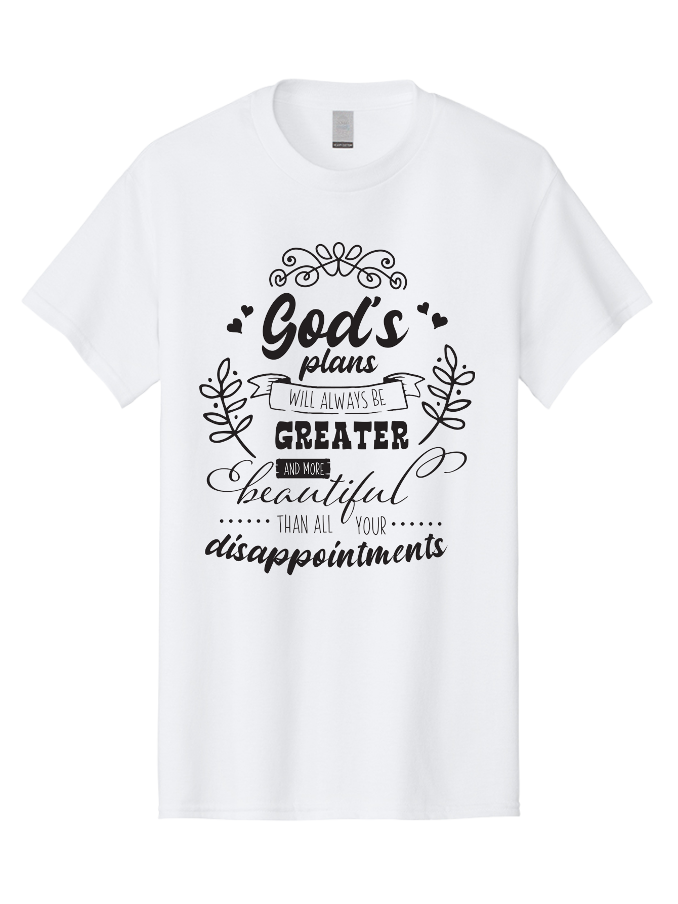 God-S-Plans Men'S Graphic Tee, 100% Cotton, Comfortable Casual Summer Wear, Machine Washable, Inspirational Quotes, Motivational Quotes, Faith-Based Quotes, God'S Plan, Scripture Quotes, Hope And Encouragement, Positive Affirmation Aac767
