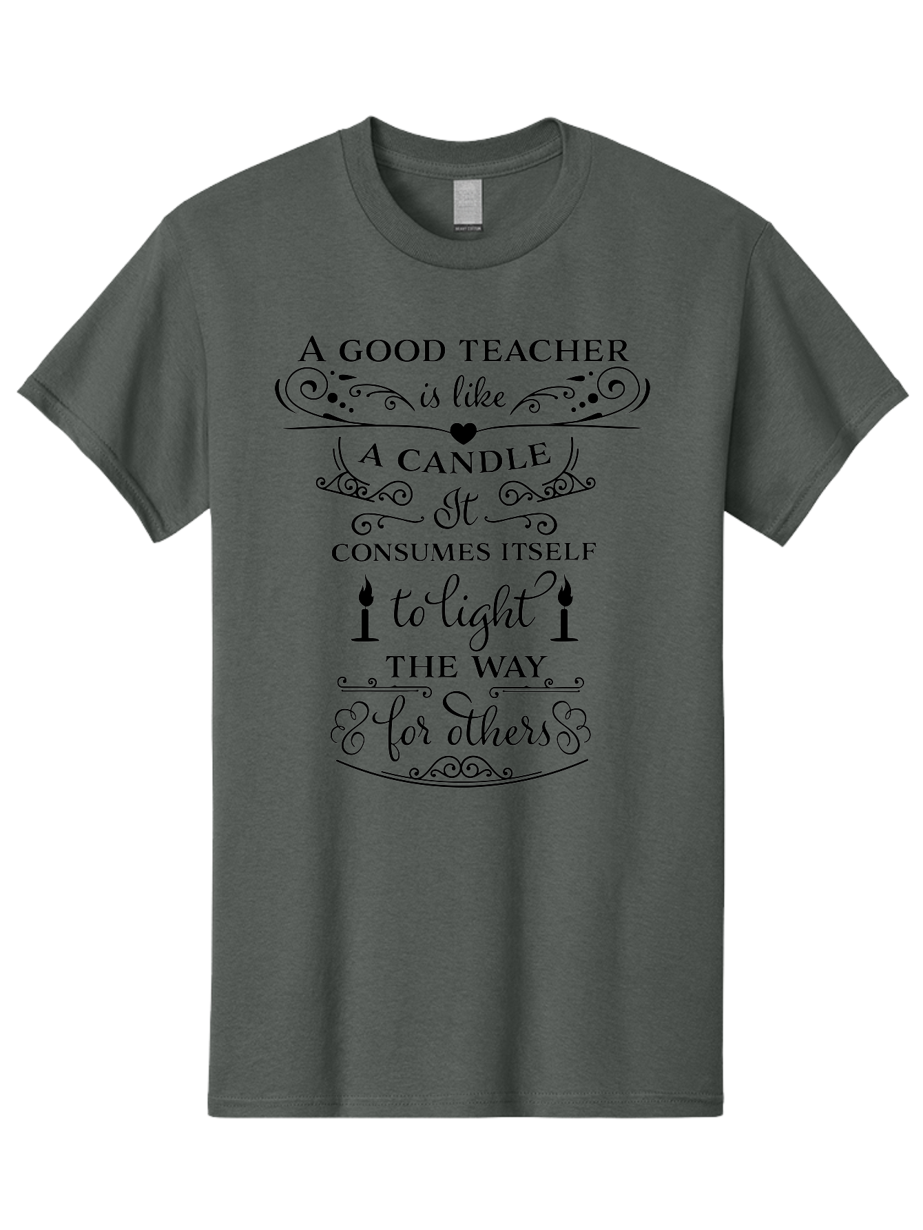 Good-Teacher-Candle-Quote Men'S Graphic Tee, 100% Cotton, Comfortable Casual Summer Wear, Machine Washable, Good Teacher, Inspirational Quote, Teacher Appreciation, Candle Metaphor, Selfless Dedication, Teacher'S Day Gift, Motivational Message Aac772