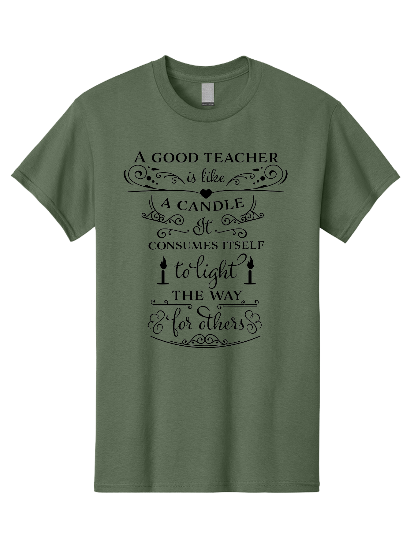 Good-Teacher-Candle-Quote Men'S Graphic Tee, 100% Cotton, Comfortable Casual Summer Wear, Machine Washable, Good Teacher, Inspirational Quote, Teacher Appreciation, Candle Metaphor, Selfless Dedication, Teacher'S Day Gift, Motivational Message Aac772