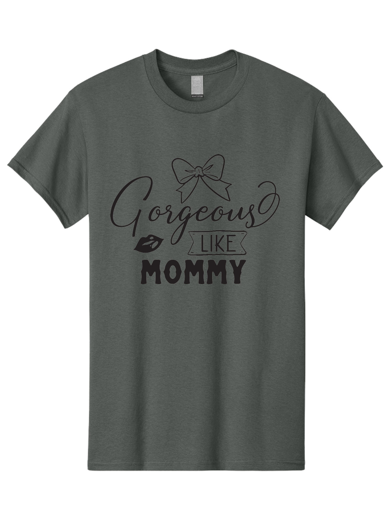 Gorgeous-Like-Mommy Men'S Graphic Tee, 100% Cotton, Comfortable Casual Summer Wear, Machine Washable, Gorgeous Mom, Mom And Daughter, Mother Daughter Matching Outfits, Stylish Mom, Fashionable Mom, Gorgeous Like Mommy, Lipstick Lips, Aac773