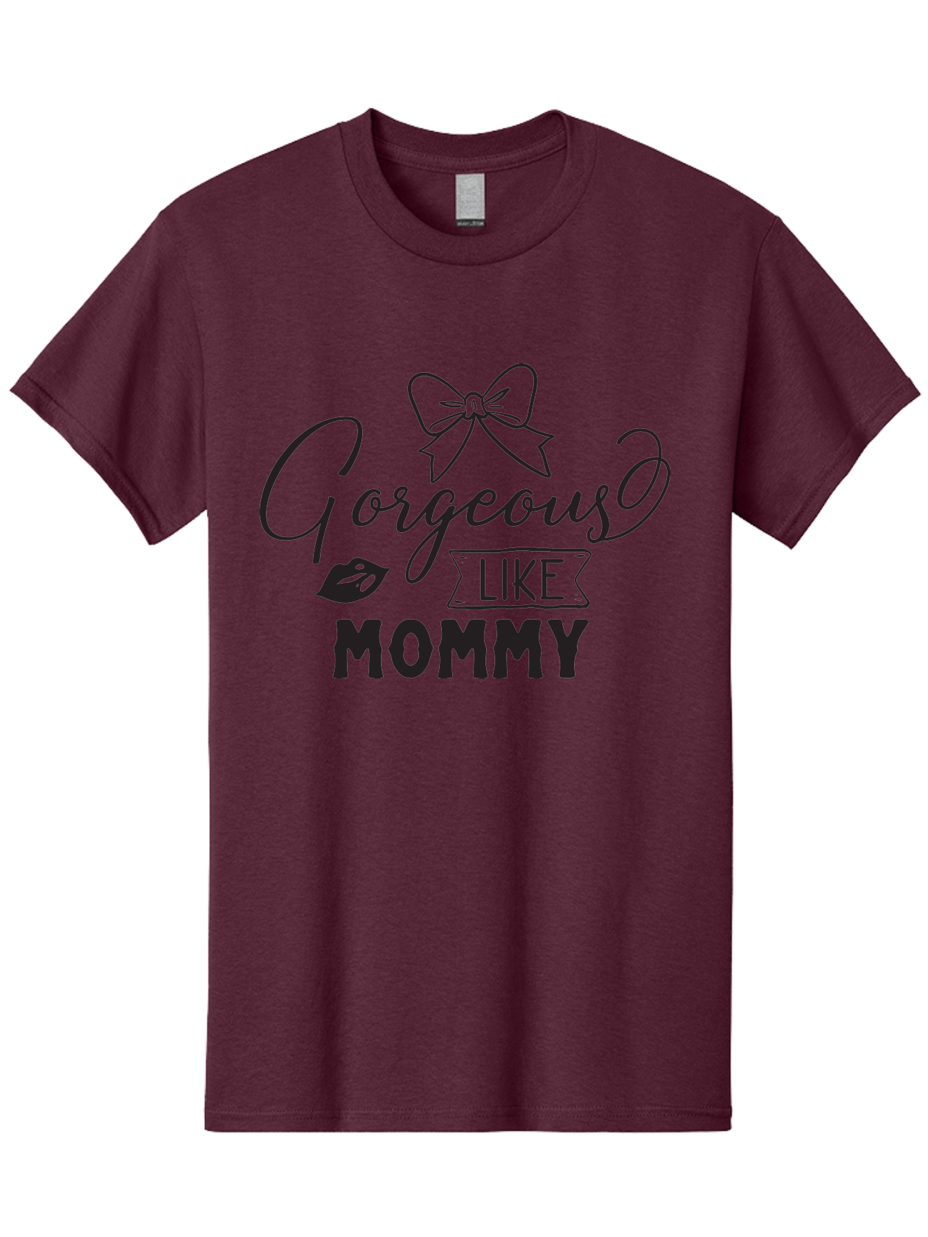 Gorgeous-Like-Mommy Men'S Graphic Tee, 100% Cotton, Comfortable Casual Summer Wear, Machine Washable, Gorgeous Mom, Mom And Daughter, Mother Daughter Matching Outfits, Stylish Mom, Fashionable Mom, Gorgeous Like Mommy, Lipstick Lips, Aac773