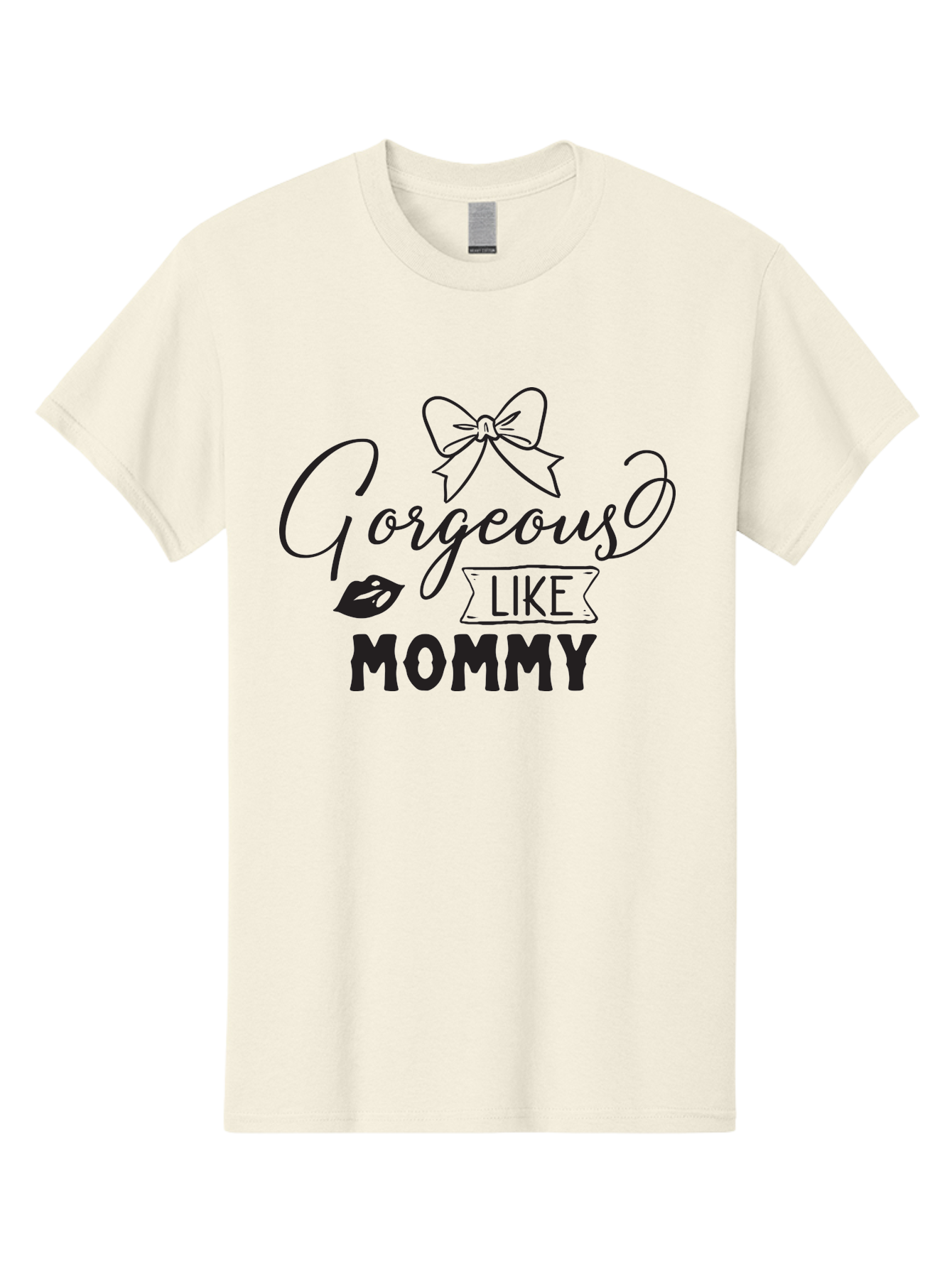 Gorgeous-Like-Mommy Men'S Graphic Tee, 100% Cotton, Comfortable Casual Summer Wear, Machine Washable, Gorgeous Mom, Mom And Daughter, Mother Daughter Matching Outfits, Stylish Mom, Fashionable Mom, Gorgeous Like Mommy, Lipstick Lips, Aac773