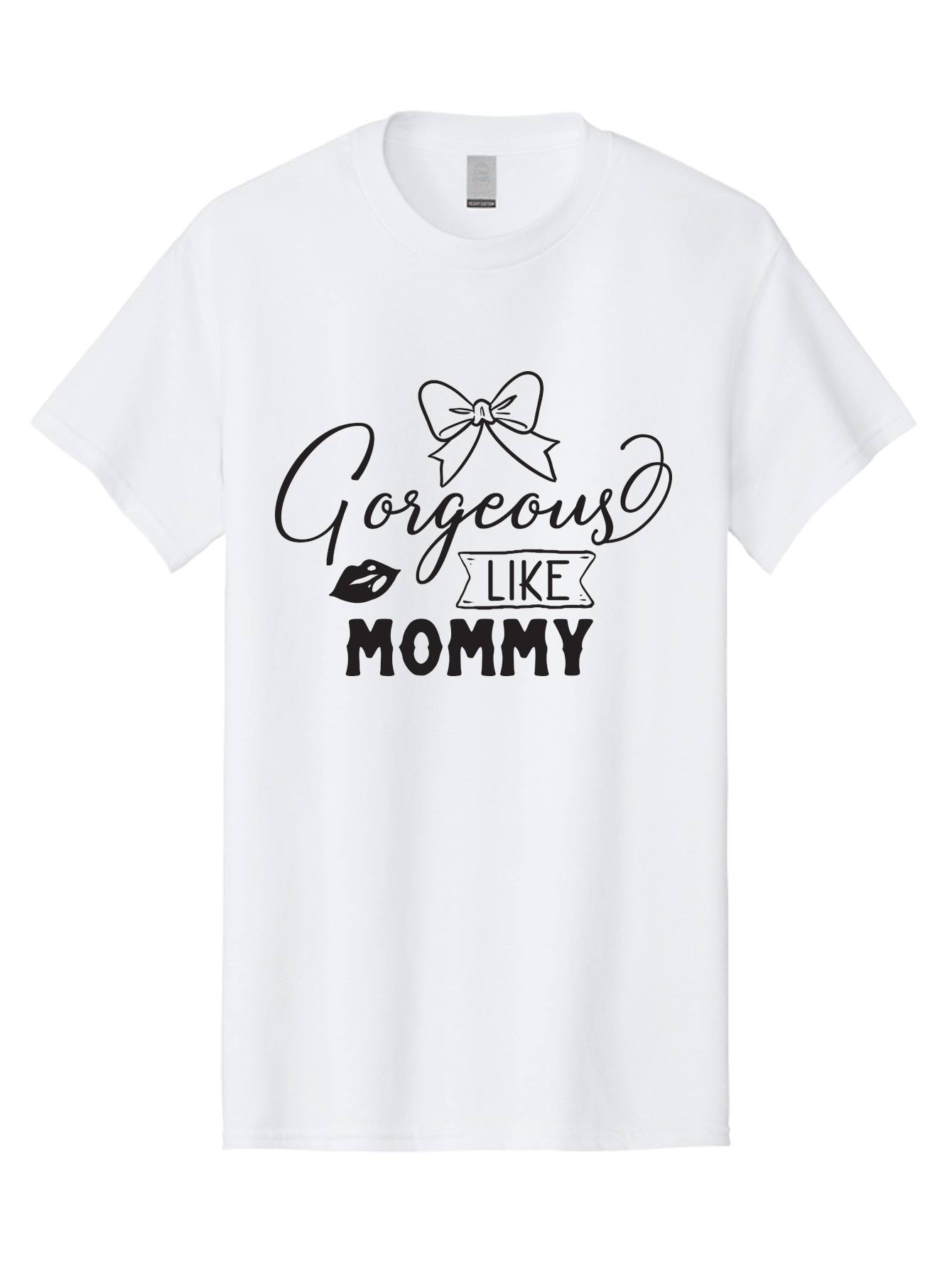 Gorgeous-Like-Mommy Men'S Graphic Tee, 100% Cotton, Comfortable Casual Summer Wear, Machine Washable, Gorgeous Mom, Mom And Daughter, Mother Daughter Matching Outfits, Stylish Mom, Fashionable Mom, Gorgeous Like Mommy, Lipstick Lips, Aac773