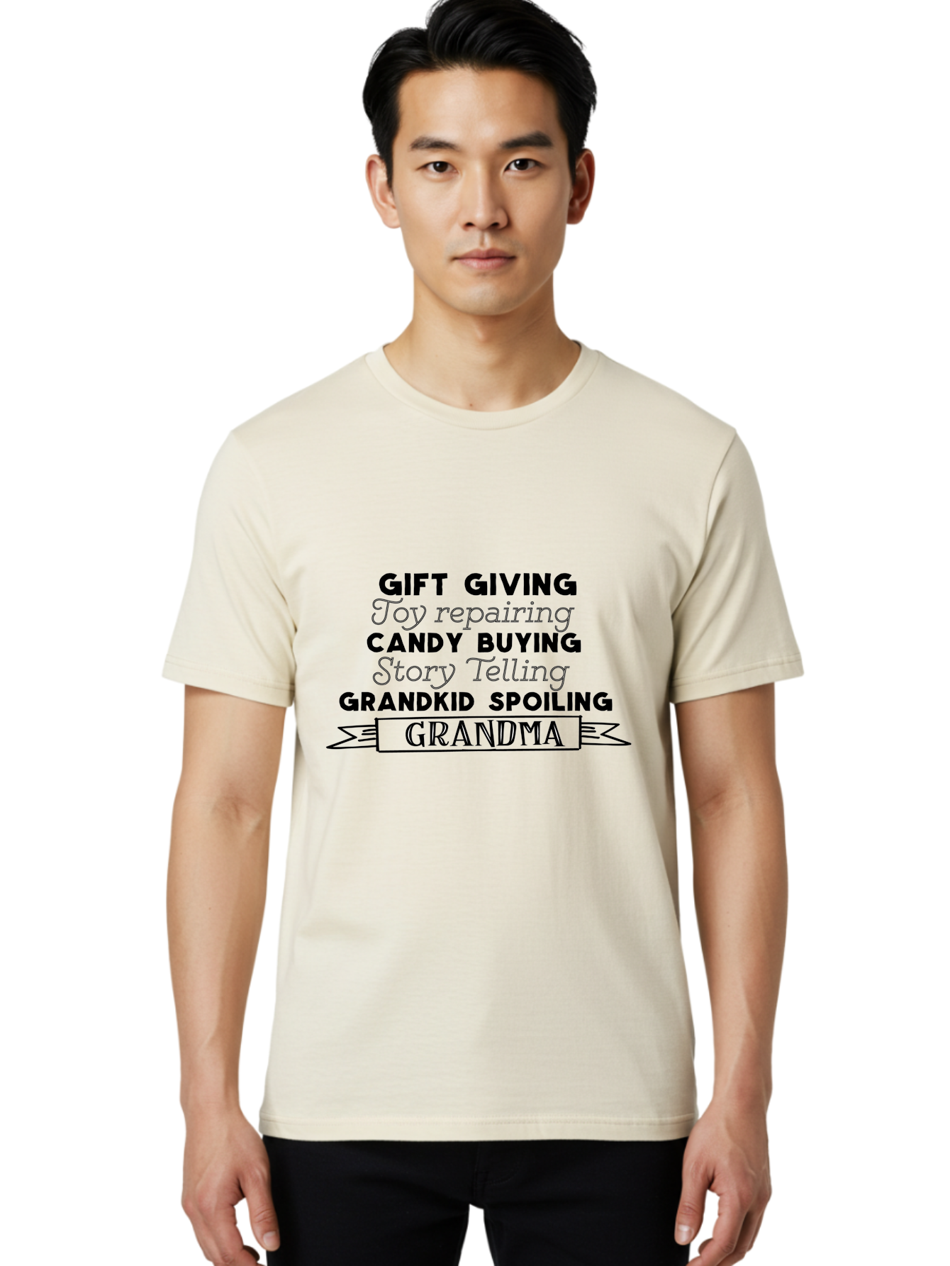 Grandma Men'S Graphic Tee, 100% Cotton, Comfortable Casual Summer Wear, Machine Washable, Grandma, Gift Giving, Toy Repairing, Candy Buying, Story Telling, Grandkid Spoiling, Family Love, Grandmotherly Activities, Grandmother'S Day Aac775