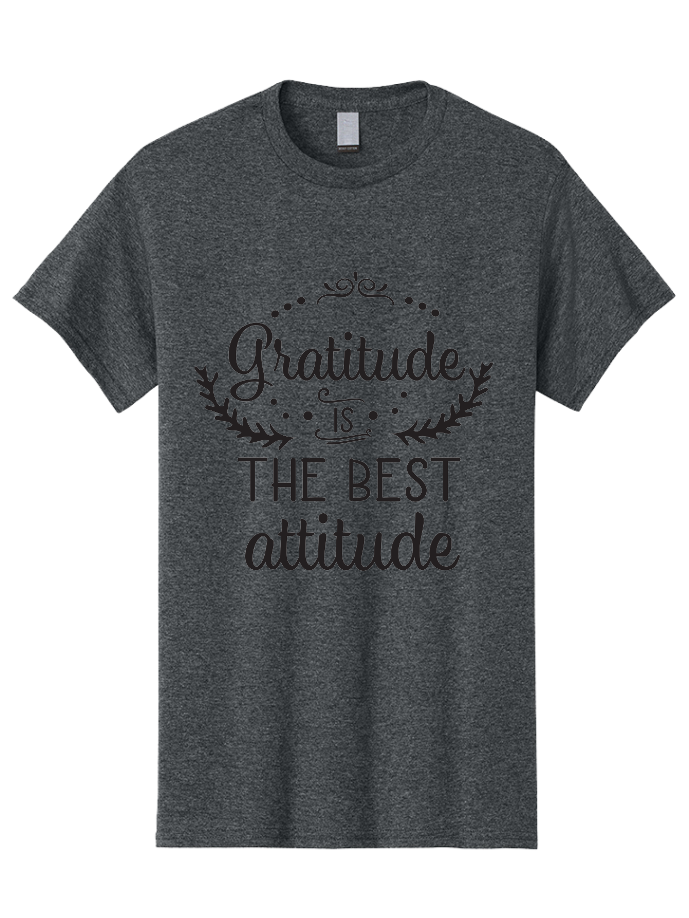 Gratitude-Is-The-Best-Attitude Men'S Graphic Tee, 100% Cotton, Comfortable Casual Summer Wear, Machine Washable, Gratitude, Positive Attitude, Inspirational Quote, Motivational Message, Gratitude Practice, Mindfulness, Self-Improvement, Aac778