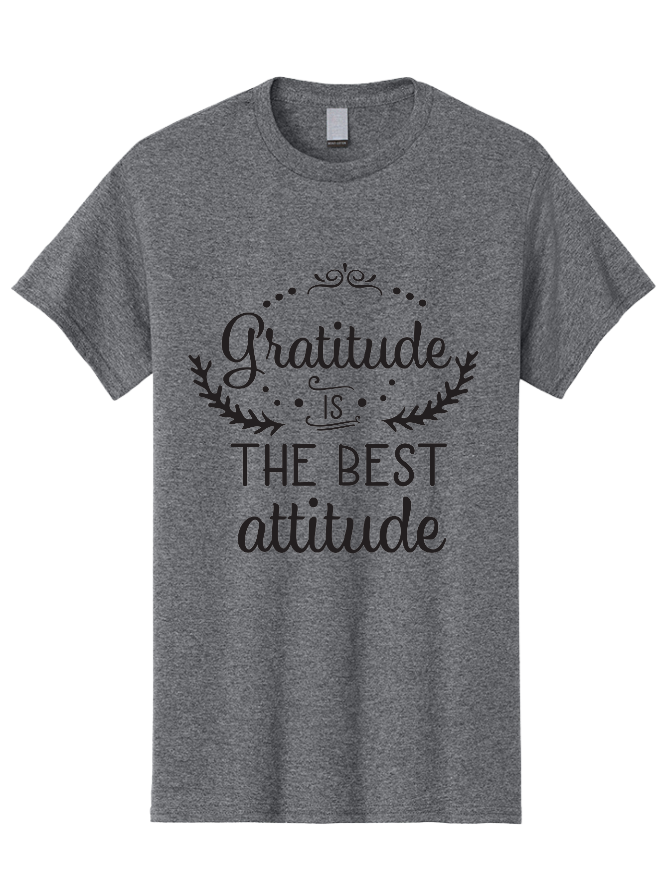 Gratitude-Is-The-Best-Attitude Men'S Graphic Tee, 100% Cotton, Comfortable Casual Summer Wear, Machine Washable, Gratitude, Positive Attitude, Inspirational Quote, Motivational Message, Gratitude Practice, Mindfulness, Self-Improvement, Aac778