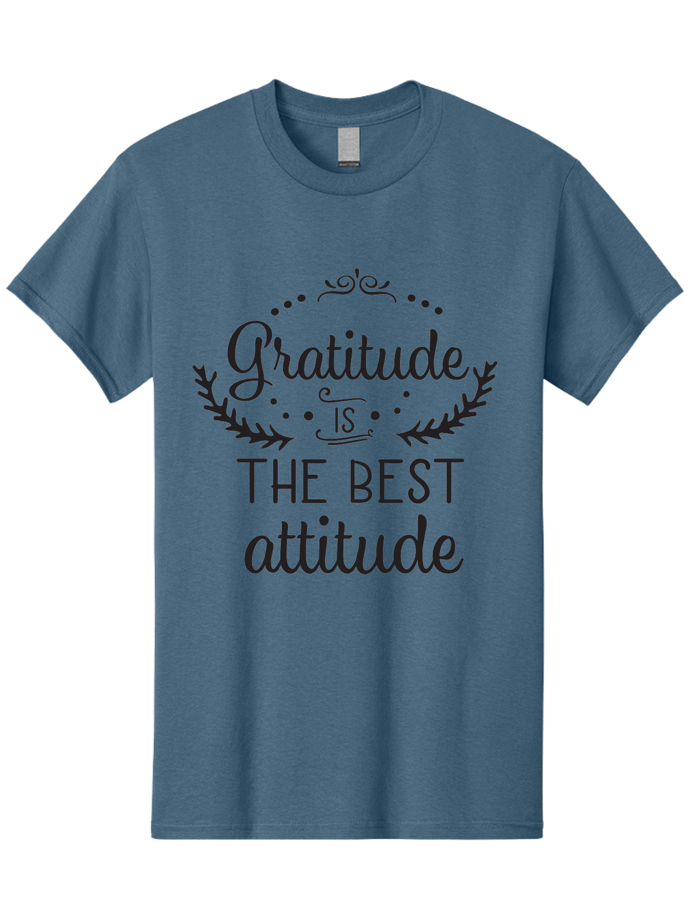 Gratitude-Is-The-Best-Attitude Men'S Graphic Tee, 100% Cotton, Comfortable Casual Summer Wear, Machine Washable, Gratitude, Positive Attitude, Inspirational Quote, Motivational Message, Gratitude Practice, Mindfulness, Self-Improvement, Aac778