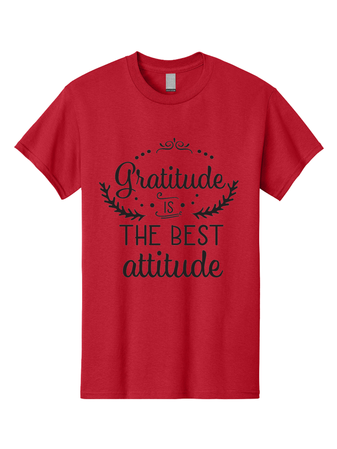 Gratitude-Is-The-Best-Attitude Men'S Graphic Tee, 100% Cotton, Comfortable Casual Summer Wear, Machine Washable, Gratitude, Positive Attitude, Inspirational Quote, Motivational Message, Gratitude Practice, Mindfulness, Self-Improvement, Aac778