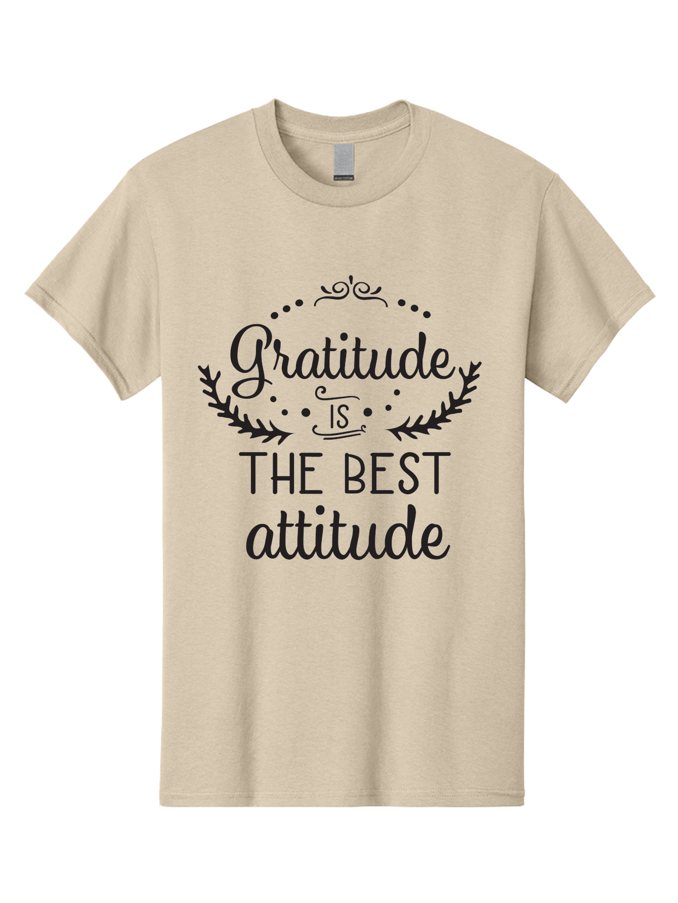 Gratitude-Is-The-Best-Attitude Men'S Graphic Tee, 100% Cotton, Comfortable Casual Summer Wear, Machine Washable, Gratitude, Positive Attitude, Inspirational Quote, Motivational Message, Gratitude Practice, Mindfulness, Self-Improvement, Aac778