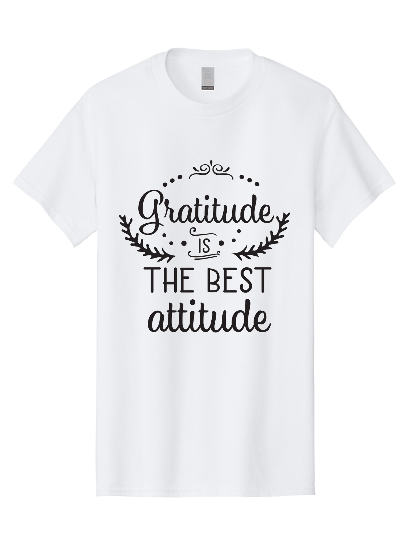 Gratitude-Is-The-Best-Attitude Men'S Graphic Tee, 100% Cotton, Comfortable Casual Summer Wear, Machine Washable, Gratitude, Positive Attitude, Inspirational Quote, Motivational Message, Gratitude Practice, Mindfulness, Self-Improvement, Aac778
