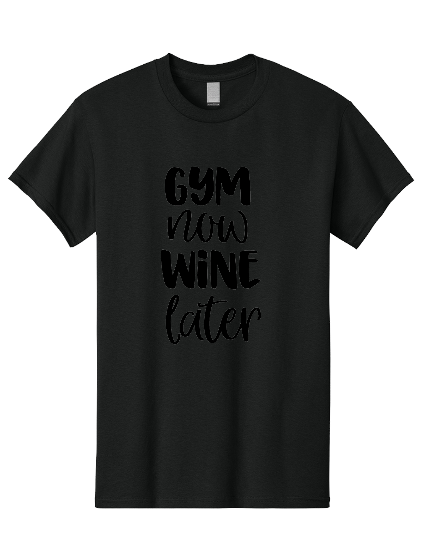 Gym-Now-Wine-Later-1 Men'S Graphic Tee, 100% Cotton, Comfortable Casual Summer Wear, Machine Washable, Gym Motivation, Fitness Quotes, Wine Lover, Fitness Humor, Workout Inspiration, Funny Sayings, Wine Time, Gym Now Wine Later Aac783
