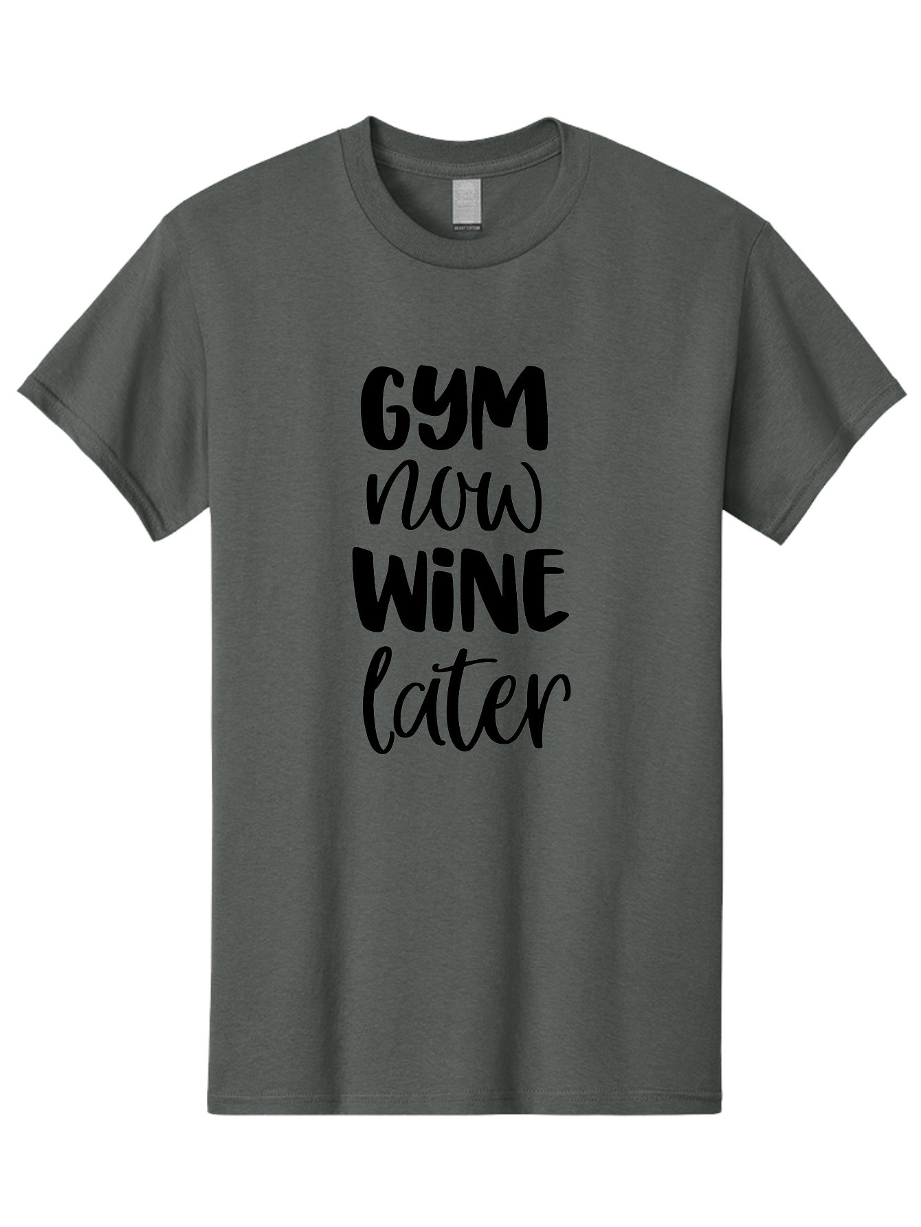 Gym-Now-Wine-Later-1 Men'S Graphic Tee, 100% Cotton, Comfortable Casual Summer Wear, Machine Washable, Gym Motivation, Fitness Quotes, Wine Lover, Fitness Humor, Workout Inspiration, Funny Sayings, Wine Time, Gym Now Wine Later Aac783