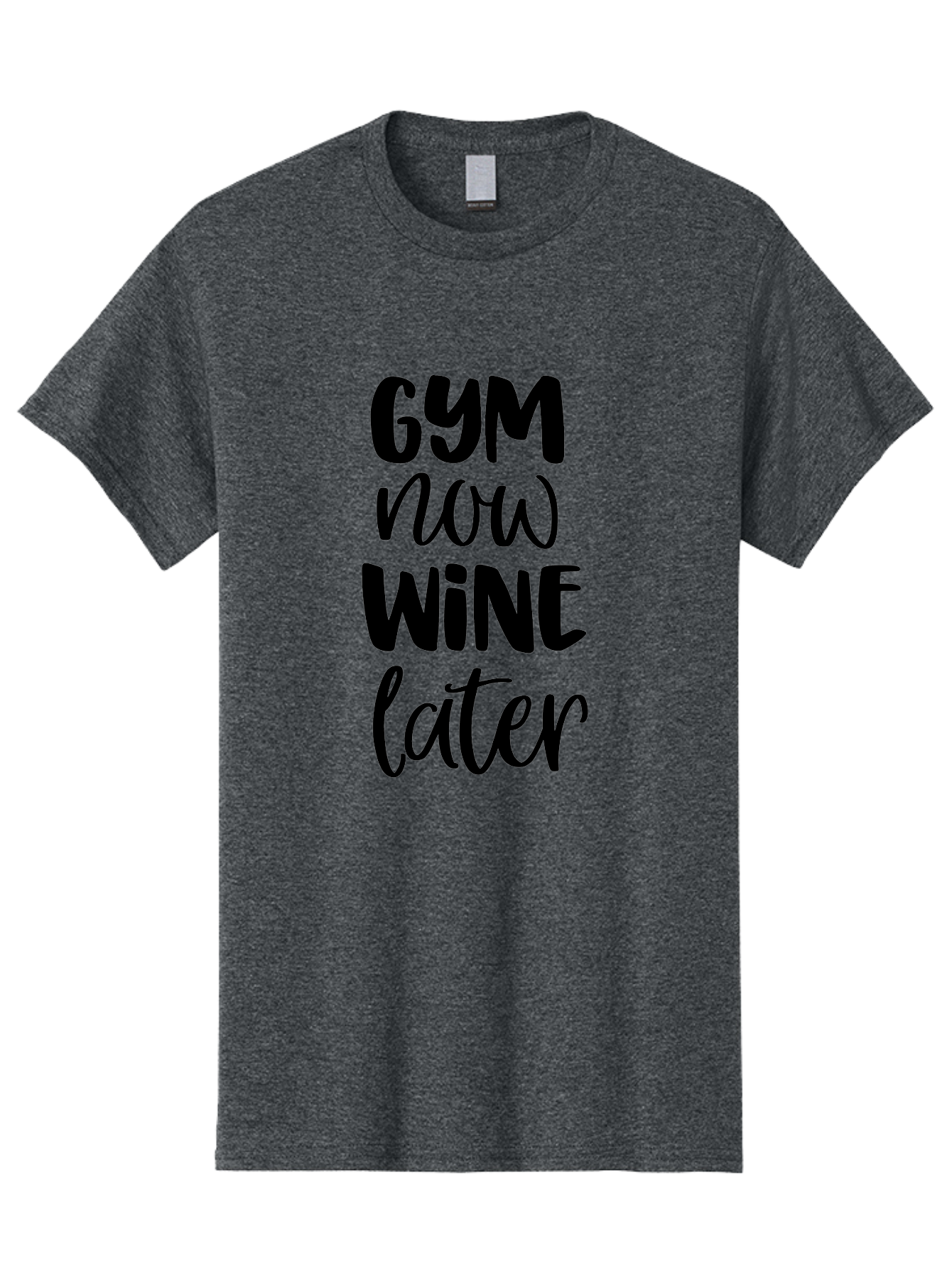 Gym-Now-Wine-Later-1 Men'S Graphic Tee, 100% Cotton, Comfortable Casual Summer Wear, Machine Washable, Gym Motivation, Fitness Quotes, Wine Lover, Fitness Humor, Workout Inspiration, Funny Sayings, Wine Time, Gym Now Wine Later Aac783