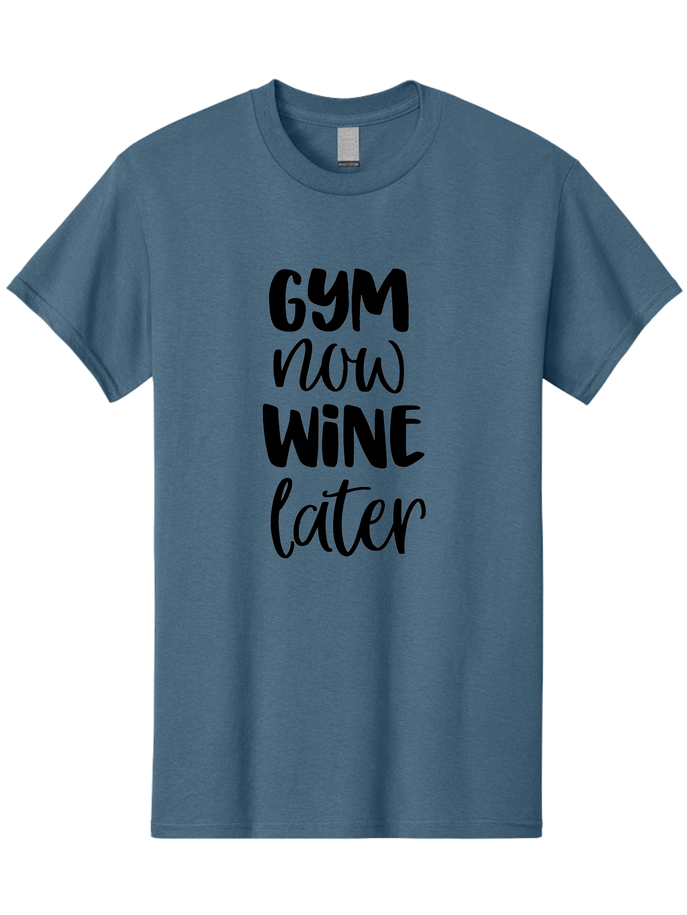 Gym-Now-Wine-Later-1 Men'S Graphic Tee, 100% Cotton, Comfortable Casual Summer Wear, Machine Washable, Gym Motivation, Fitness Quotes, Wine Lover, Fitness Humor, Workout Inspiration, Funny Sayings, Wine Time, Gym Now Wine Later Aac783