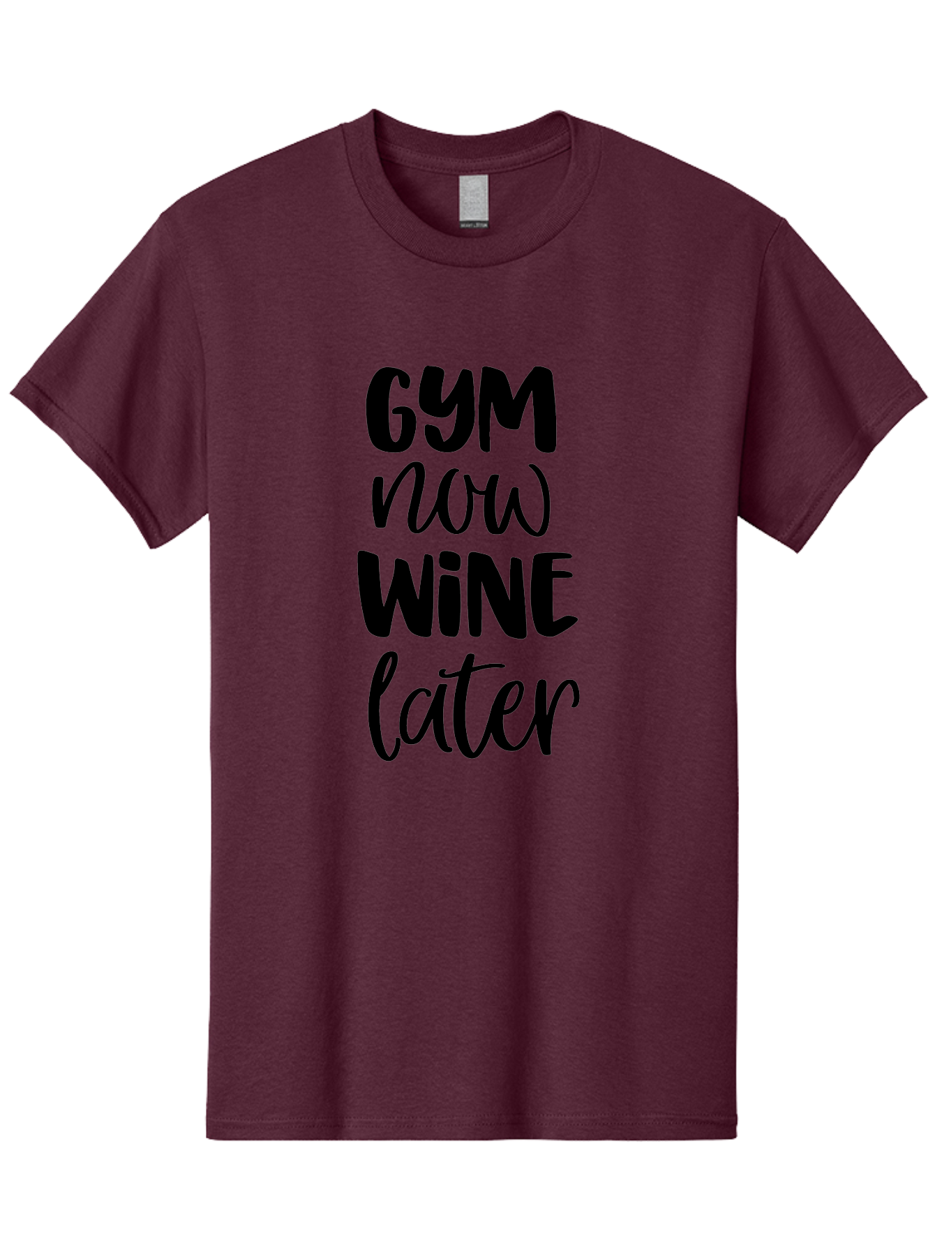 Gym-Now-Wine-Later-1 Men'S Graphic Tee, 100% Cotton, Comfortable Casual Summer Wear, Machine Washable, Gym Motivation, Fitness Quotes, Wine Lover, Fitness Humor, Workout Inspiration, Funny Sayings, Wine Time, Gym Now Wine Later Aac783