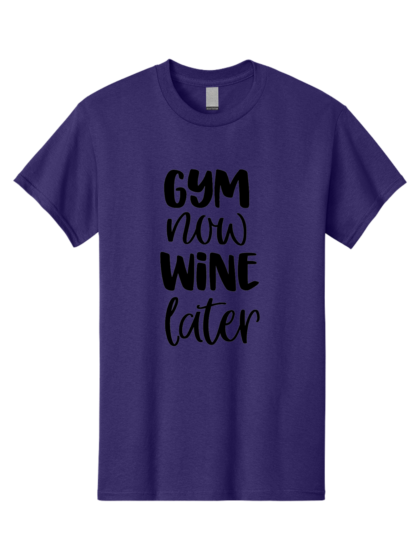 Gym-Now-Wine-Later-1 Men'S Graphic Tee, 100% Cotton, Comfortable Casual Summer Wear, Machine Washable, Gym Motivation, Fitness Quotes, Wine Lover, Fitness Humor, Workout Inspiration, Funny Sayings, Wine Time, Gym Now Wine Later Aac783
