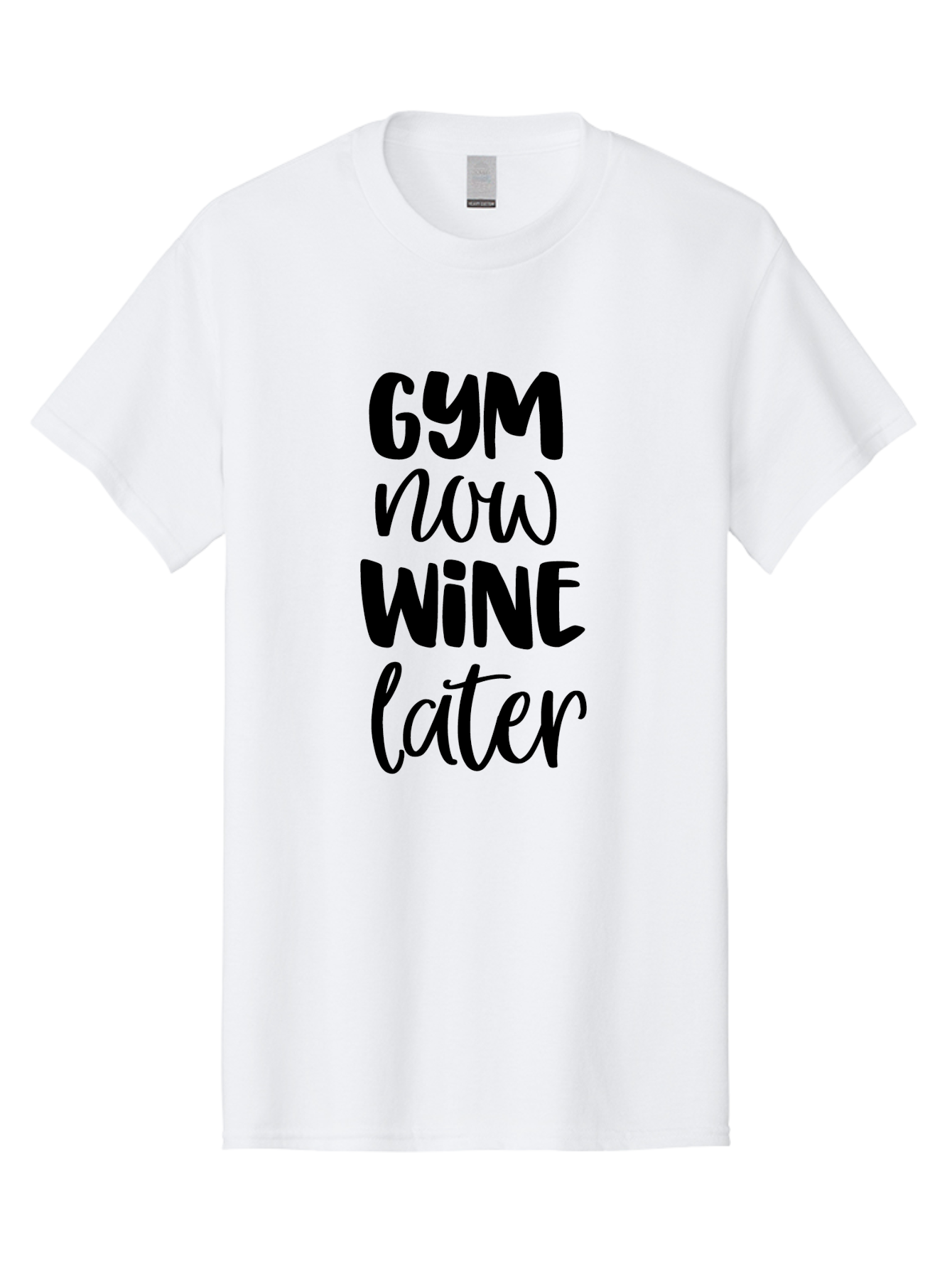 Gym-Now-Wine-Later-1 Men'S Graphic Tee, 100% Cotton, Comfortable Casual Summer Wear, Machine Washable, Gym Motivation, Fitness Quotes, Wine Lover, Fitness Humor, Workout Inspiration, Funny Sayings, Wine Time, Gym Now Wine Later Aac783