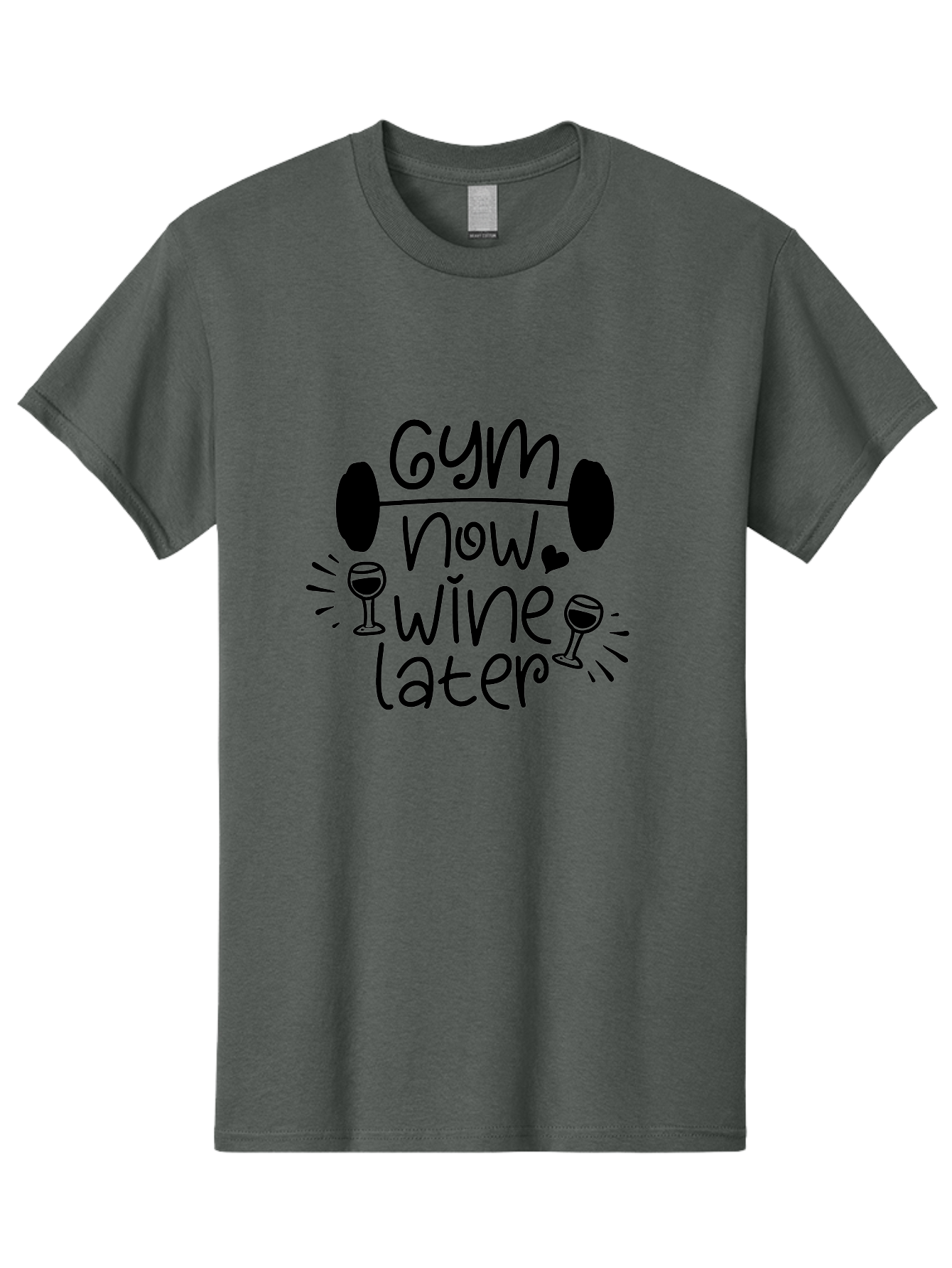 Gym-Now-Wine-Later Men'S Graphic Tee, 100% Cotton, Comfortable Casual Summer Wear, Machine Washable, Gym Motivation, Fitness Quote, Wine Lover, Workout Inspiration, Balance, Fitness Humor, Healthy Lifestyle, Gym And Wine Aac784