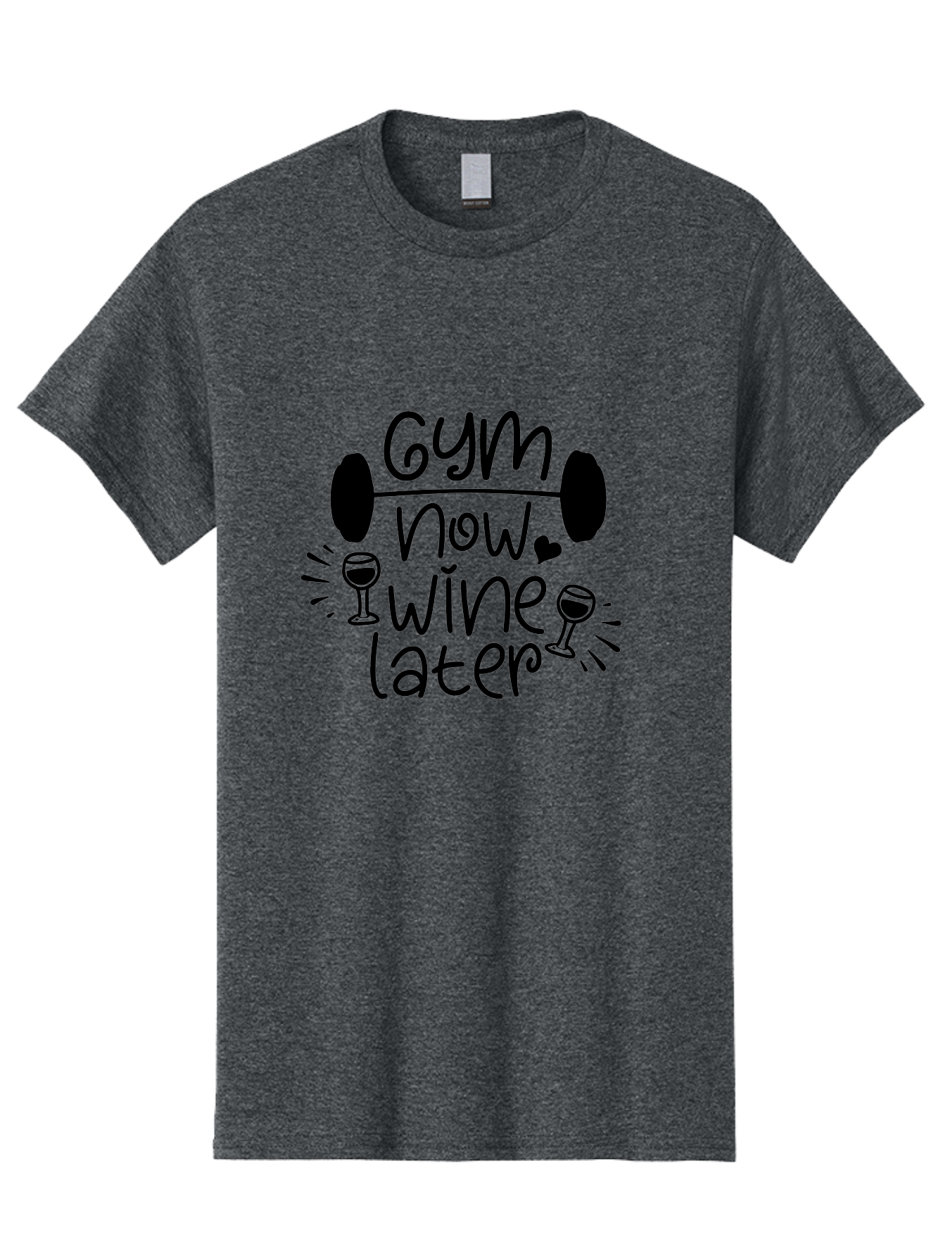 Gym-Now-Wine-Later Men'S Graphic Tee, 100% Cotton, Comfortable Casual Summer Wear, Machine Washable, Gym Motivation, Fitness Quote, Wine Lover, Workout Inspiration, Balance, Fitness Humor, Healthy Lifestyle, Gym And Wine Aac784