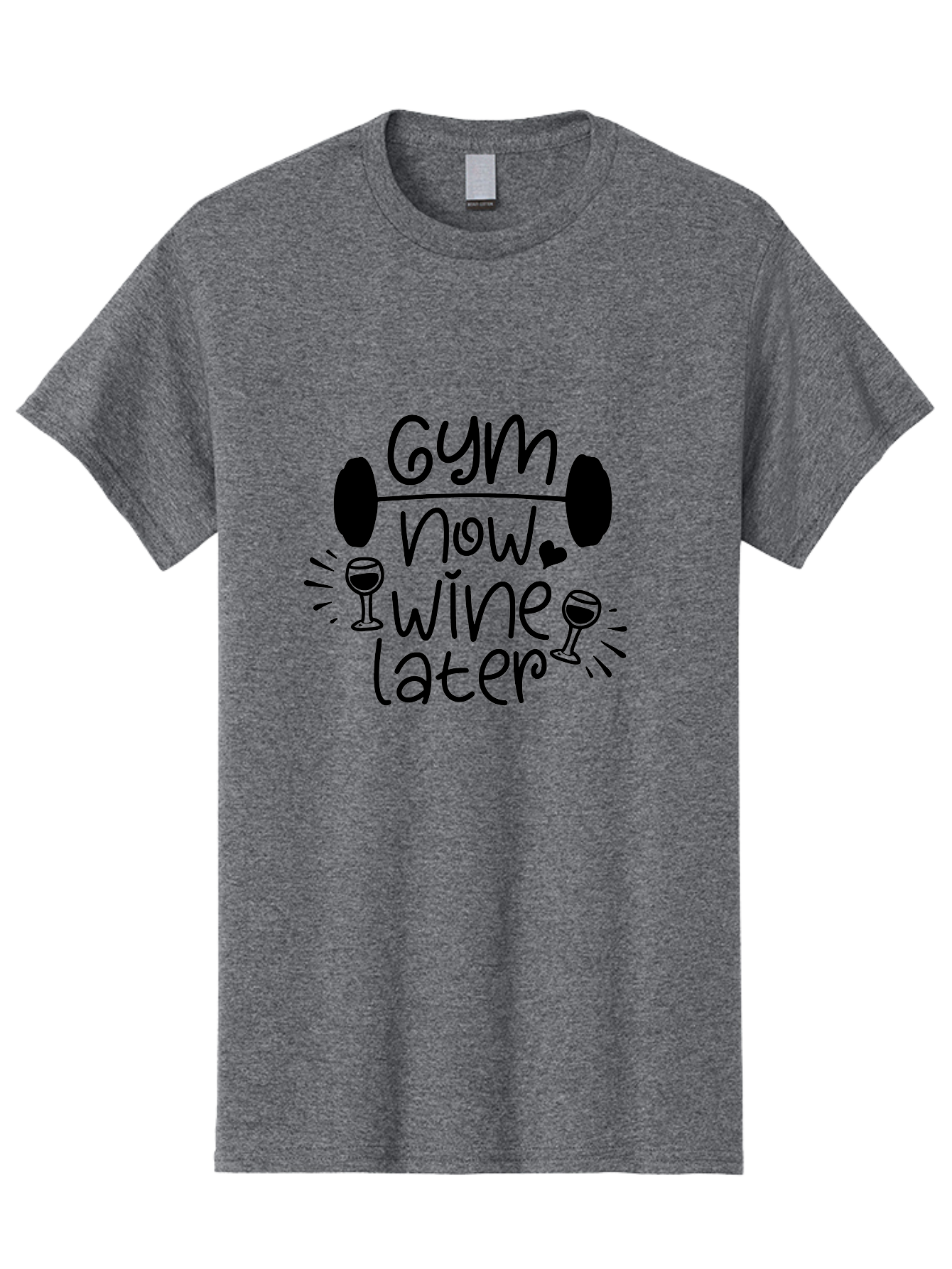 Gym-Now-Wine-Later Men'S Graphic Tee, 100% Cotton, Comfortable Casual Summer Wear, Machine Washable, Gym Motivation, Fitness Quote, Wine Lover, Workout Inspiration, Balance, Fitness Humor, Healthy Lifestyle, Gym And Wine Aac784