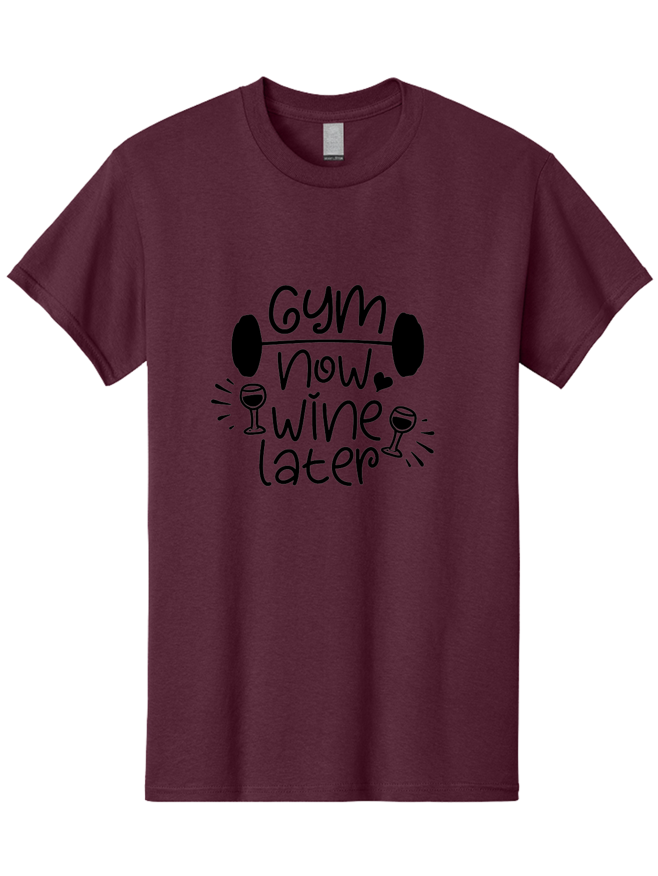 Gym-Now-Wine-Later Men'S Graphic Tee, 100% Cotton, Comfortable Casual Summer Wear, Machine Washable, Gym Motivation, Fitness Quote, Wine Lover, Workout Inspiration, Balance, Fitness Humor, Healthy Lifestyle, Gym And Wine Aac784