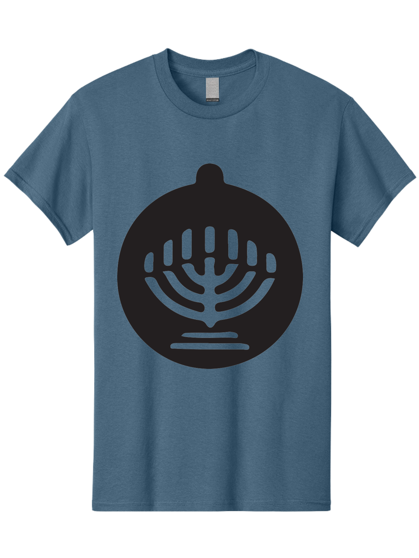 Hamsa-Menorah Men'S Graphic Tee, 100% Cotton, Comfortable Casual Summer Wear, Machine Washable, Hamsa And Menorah Symbol, Jewish Faith And Tradition, Protective Hamsa Hand, Seven-Branched Menorah, Faith And Spirituality, Cultural Heritage Aac789