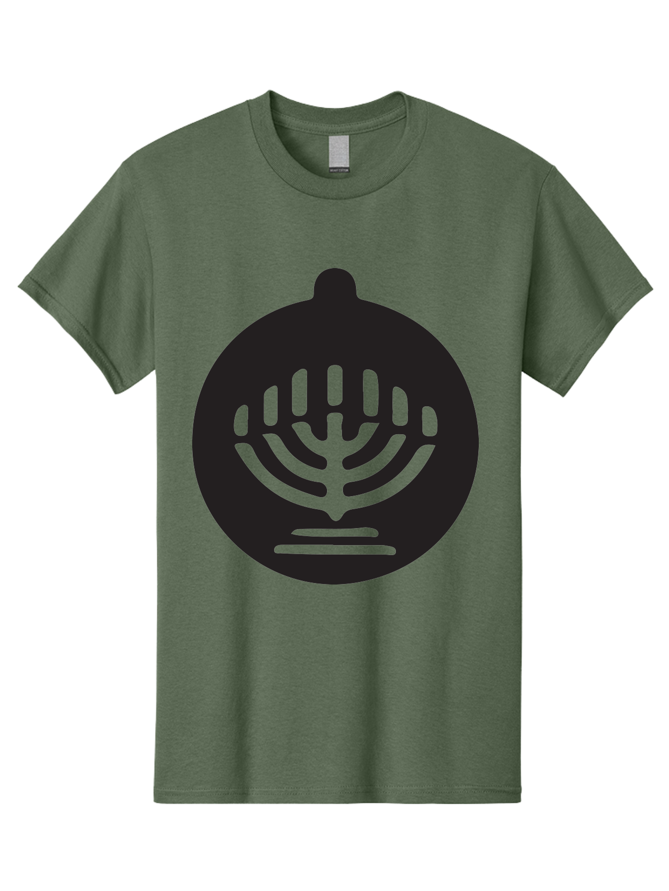 Hamsa-Menorah Men'S Graphic Tee, 100% Cotton, Comfortable Casual Summer Wear, Machine Washable, Hamsa And Menorah Symbol, Jewish Faith And Tradition, Protective Hamsa Hand, Seven-Branched Menorah, Faith And Spirituality, Cultural Heritage Aac789
