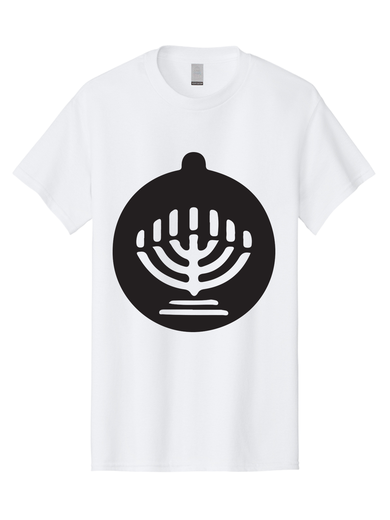 Hamsa-Menorah Men'S Graphic Tee, 100% Cotton, Comfortable Casual Summer Wear, Machine Washable, Hamsa And Menorah Symbol, Jewish Faith And Tradition, Protective Hamsa Hand, Seven-Branched Menorah, Faith And Spirituality, Cultural Heritage Aac789