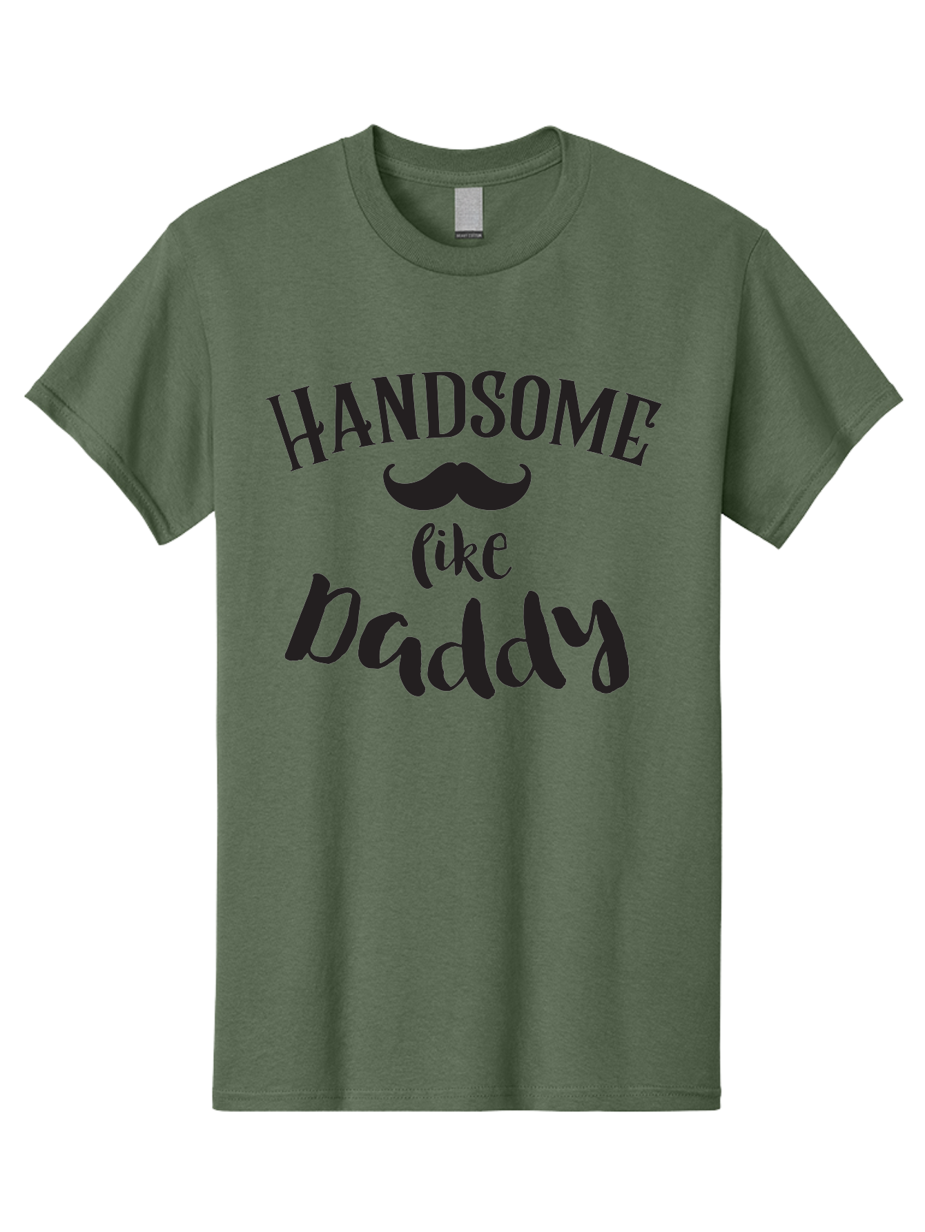 Handsome-Like-Daddy Men'S Graphic Tee, 100% Cotton, Comfortable Casual Summer Wear, Machine Washable, Handsome Daddy, Father'S Day Gift, Dad Quote, Mustache Graphic, Funny Dad Joke, Father Son Bonding, Daddy Shirt Design Aac793