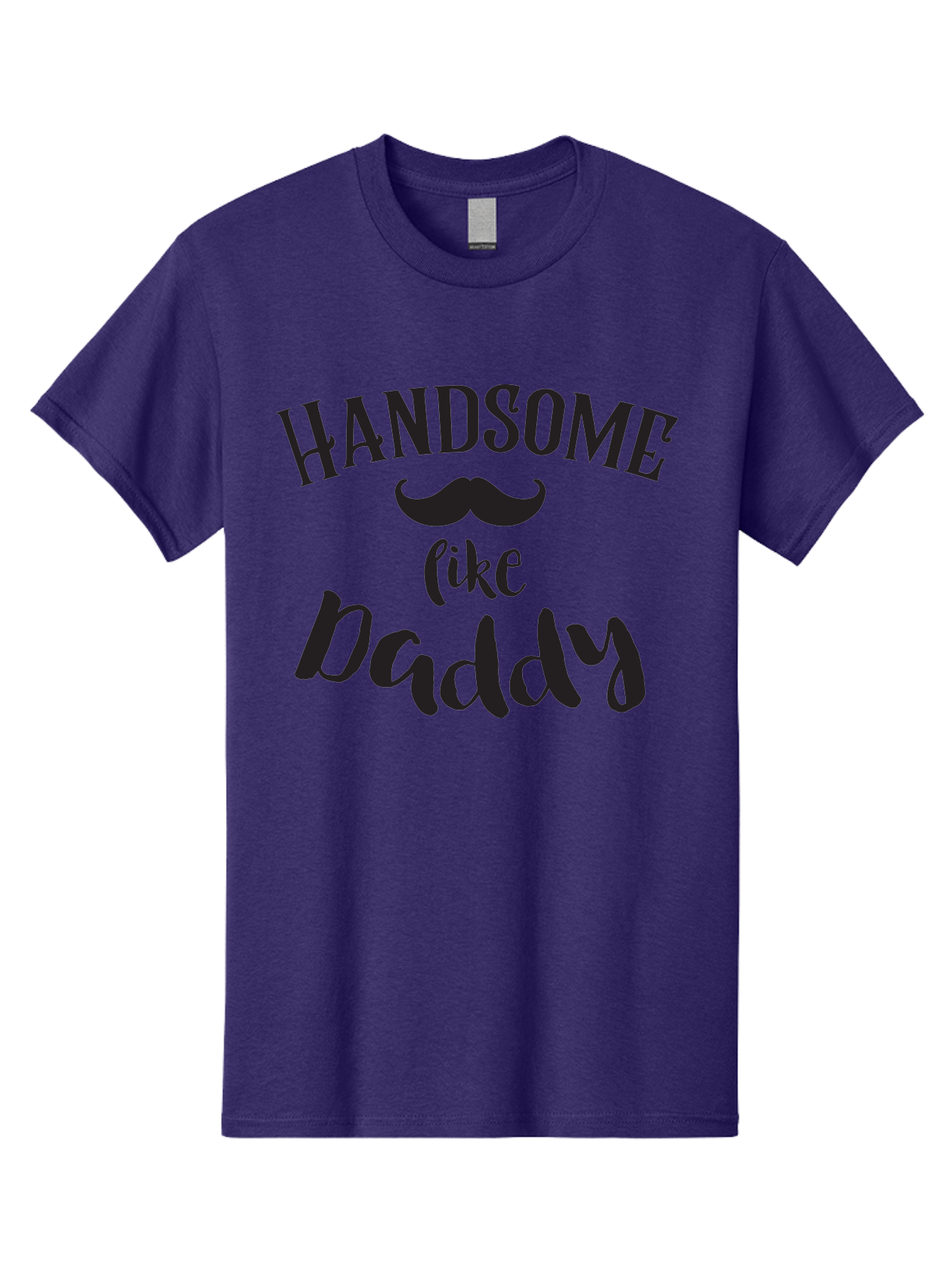 Handsome-Like-Daddy Men'S Graphic Tee, 100% Cotton, Comfortable Casual Summer Wear, Machine Washable, Handsome Daddy, Father'S Day Gift, Dad Quote, Mustache Graphic, Funny Dad Joke, Father Son Bonding, Daddy Shirt Design Aac793