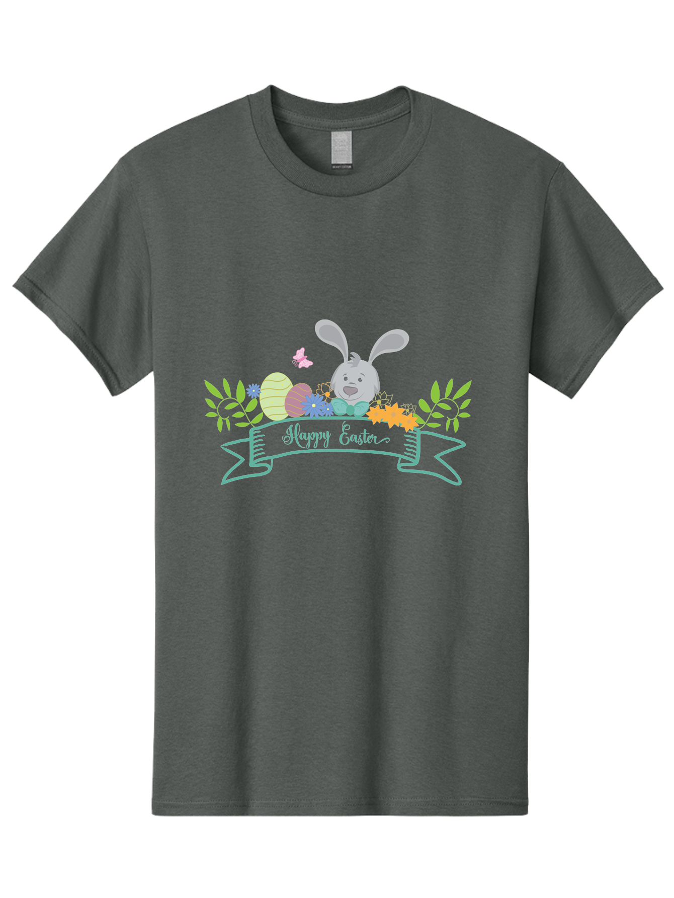 Happy-Easter-1 Men'S Graphic Tee, 100% Cotton, Comfortable Casual Summer Wear, Machine Washable, Easter Bunny, Easter Eggs, Decorated Eggs, Spring Flowers, Festive Atmosphere, Pastel Colors, Cartoon Style, Easter Greeting, Joyful Celebration, Aac795
