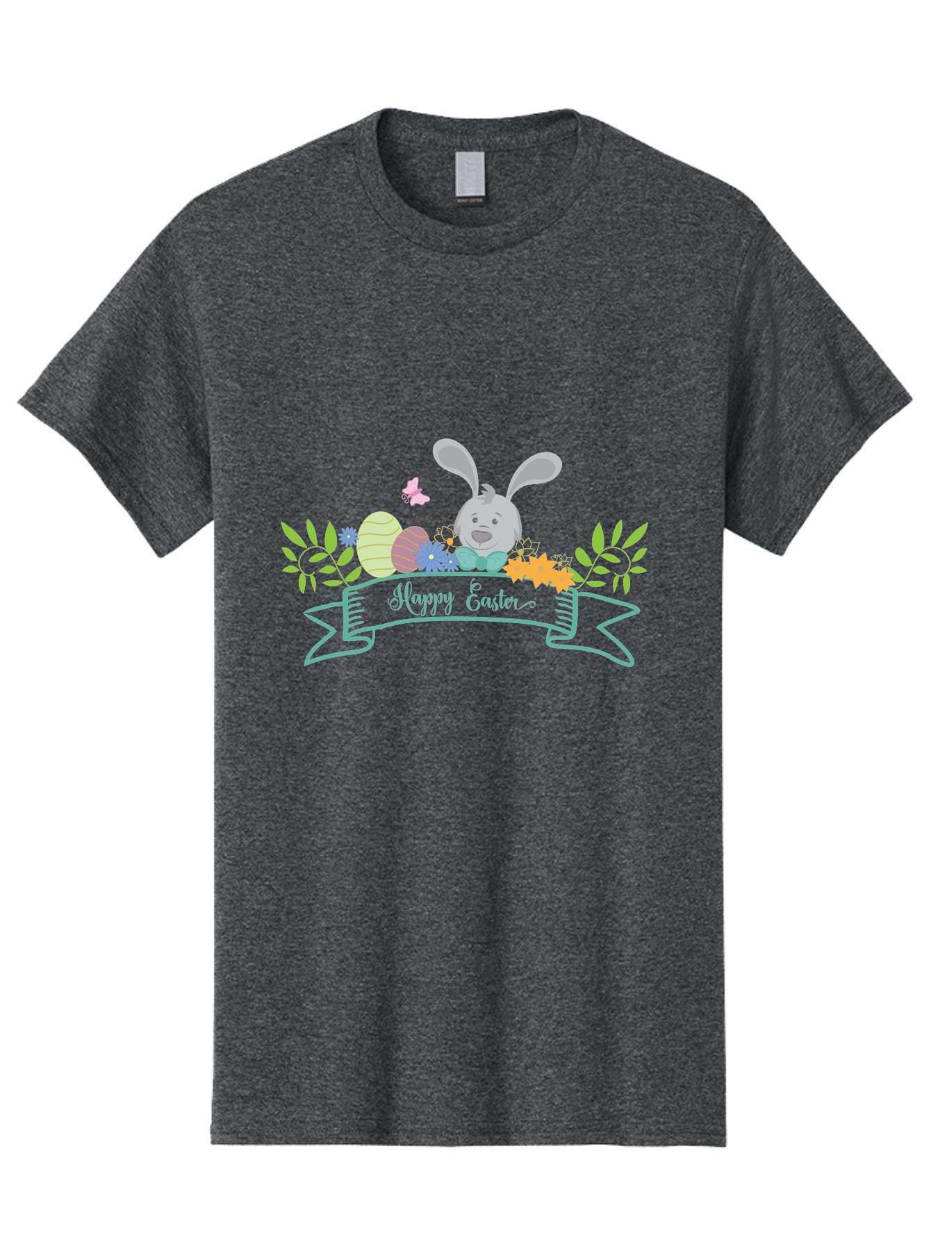 Happy-Easter-1 Men'S Graphic Tee, 100% Cotton, Comfortable Casual Summer Wear, Machine Washable, Easter Bunny, Easter Eggs, Decorated Eggs, Spring Flowers, Festive Atmosphere, Pastel Colors, Cartoon Style, Easter Greeting, Joyful Celebration, Aac795