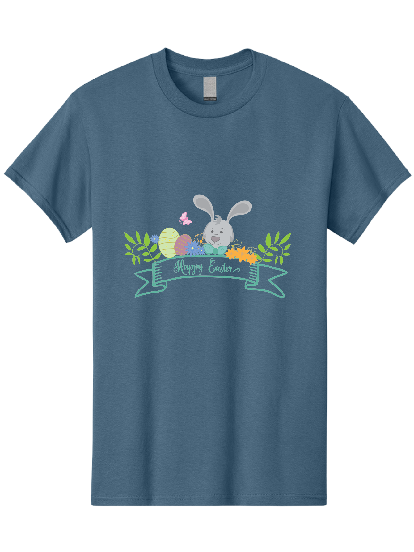 Happy-Easter-1 Men'S Graphic Tee, 100% Cotton, Comfortable Casual Summer Wear, Machine Washable, Easter Bunny, Easter Eggs, Decorated Eggs, Spring Flowers, Festive Atmosphere, Pastel Colors, Cartoon Style, Easter Greeting, Joyful Celebration, Aac795