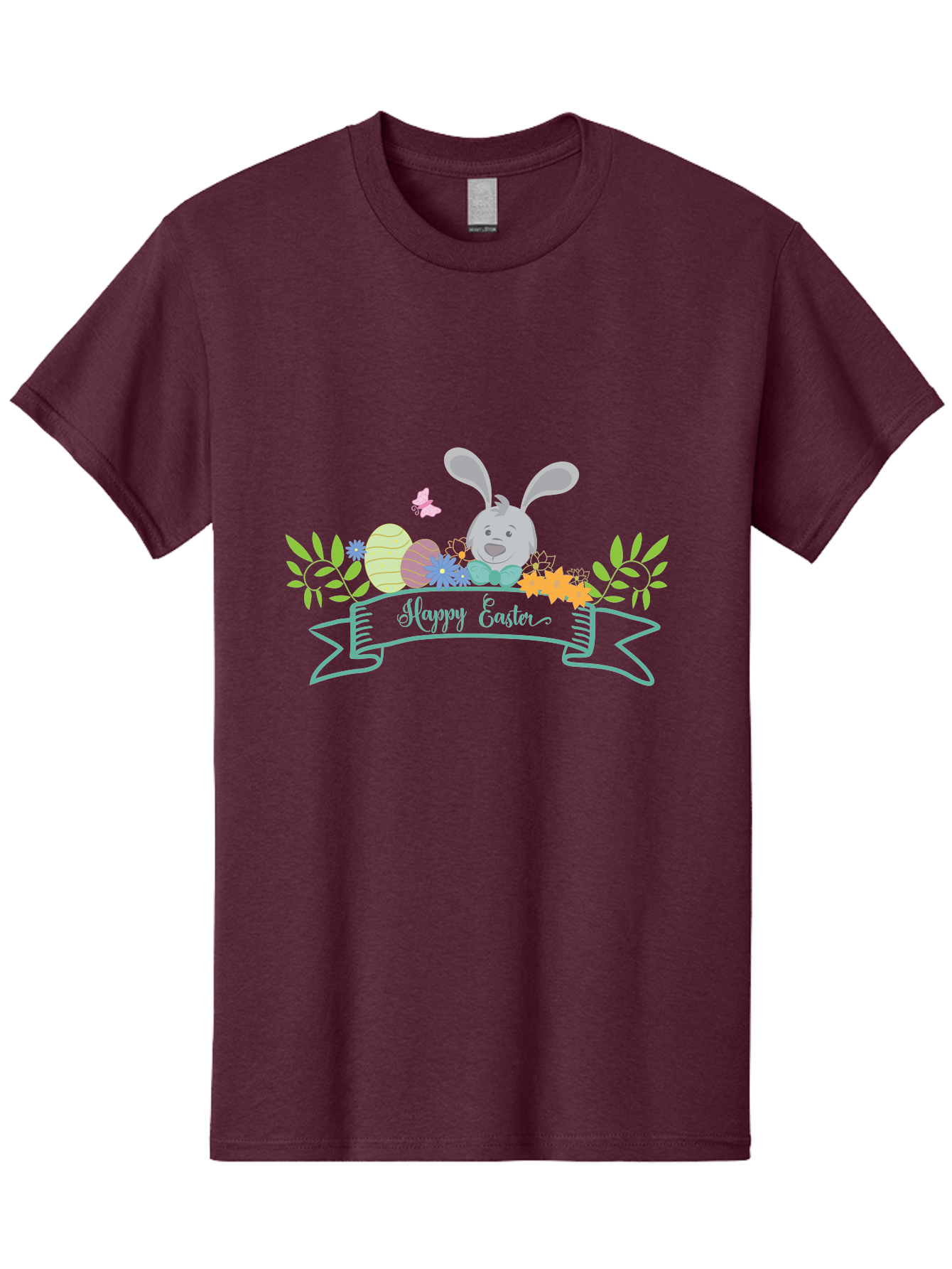 Happy-Easter-1 Men'S Graphic Tee, 100% Cotton, Comfortable Casual Summer Wear, Machine Washable, Easter Bunny, Easter Eggs, Decorated Eggs, Spring Flowers, Festive Atmosphere, Pastel Colors, Cartoon Style, Easter Greeting, Joyful Celebration, Aac795