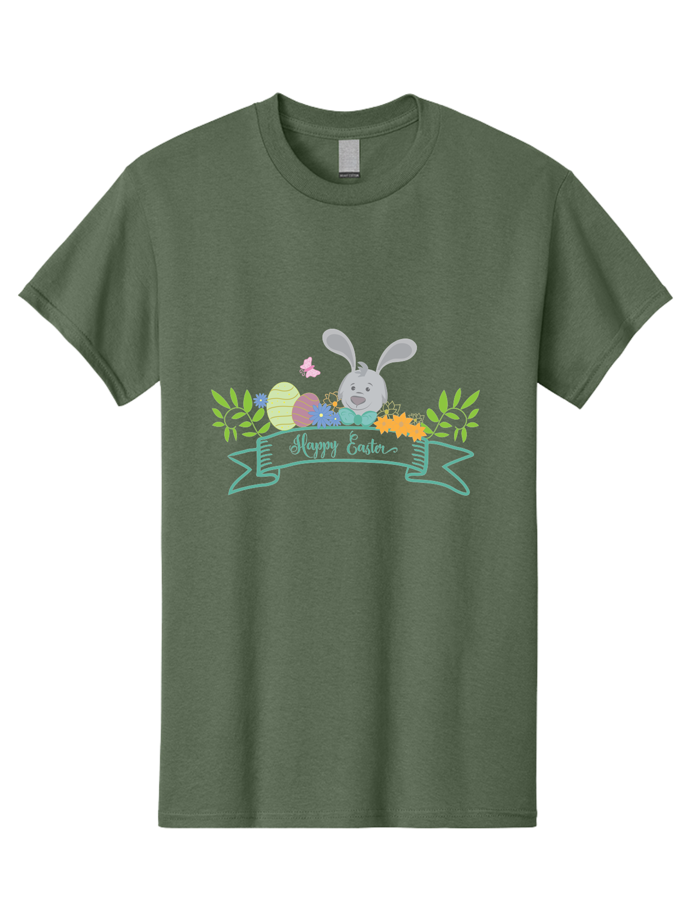 Happy-Easter-1 Men'S Graphic Tee, 100% Cotton, Comfortable Casual Summer Wear, Machine Washable, Easter Bunny, Easter Eggs, Decorated Eggs, Spring Flowers, Festive Atmosphere, Pastel Colors, Cartoon Style, Easter Greeting, Joyful Celebration, Aac795
