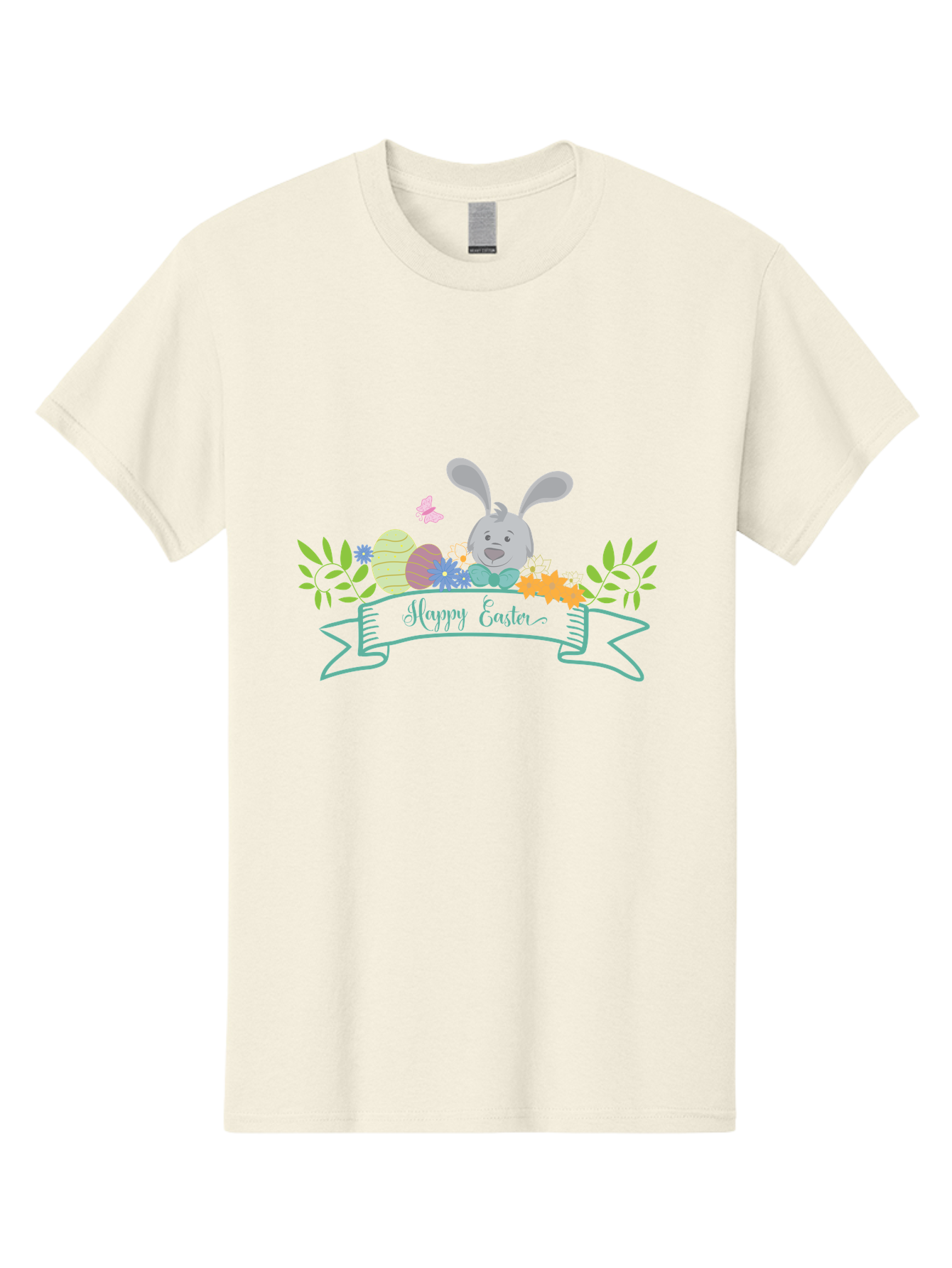 Happy-Easter-1 Men'S Graphic Tee, 100% Cotton, Comfortable Casual Summer Wear, Machine Washable, Easter Bunny, Easter Eggs, Decorated Eggs, Spring Flowers, Festive Atmosphere, Pastel Colors, Cartoon Style, Easter Greeting, Joyful Celebration, Aac795