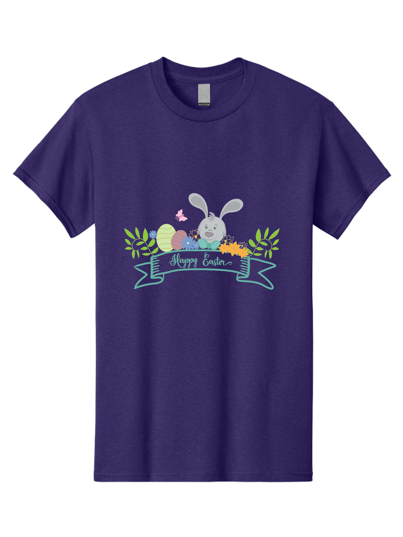 Happy-Easter-1 Men'S Graphic Tee, 100% Cotton, Comfortable Casual Summer Wear, Machine Washable, Easter Bunny, Easter Eggs, Decorated Eggs, Spring Flowers, Festive Atmosphere, Pastel Colors, Cartoon Style, Easter Greeting, Joyful Celebration, Aac795