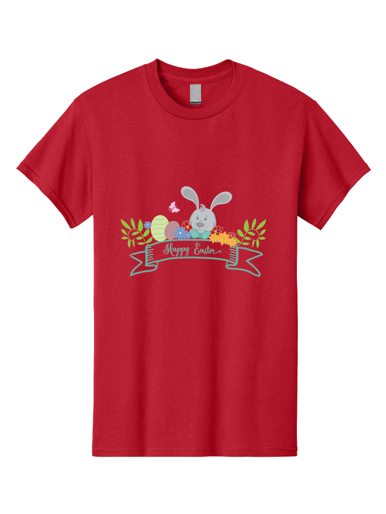 Happy-Easter-1 Men'S Graphic Tee, 100% Cotton, Comfortable Casual Summer Wear, Machine Washable, Easter Bunny, Easter Eggs, Decorated Eggs, Spring Flowers, Festive Atmosphere, Pastel Colors, Cartoon Style, Easter Greeting, Joyful Celebration, Aac795