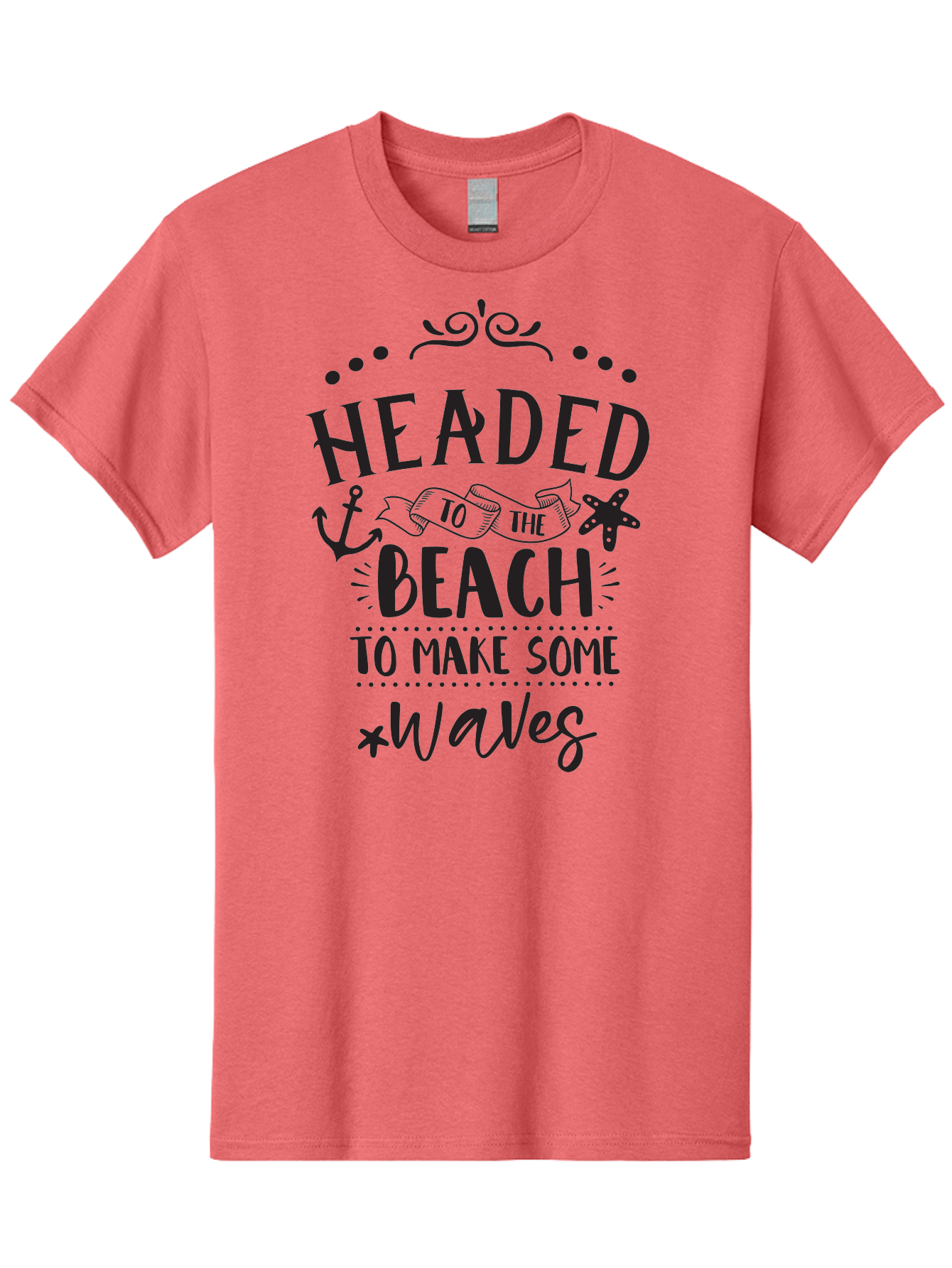 Headed-To-The-Beach Men'S Graphic Tee, 100% Cotton, Comfortable Casual Summer Wear, Machine Washable, Beach Inspiration, Ocean Quotes, Beachy Vibes, Coastal Style, Nautical Theme, Waves Inspiration, Anchor Symbol, Starfish Icon, Fun Quotes, Aac808