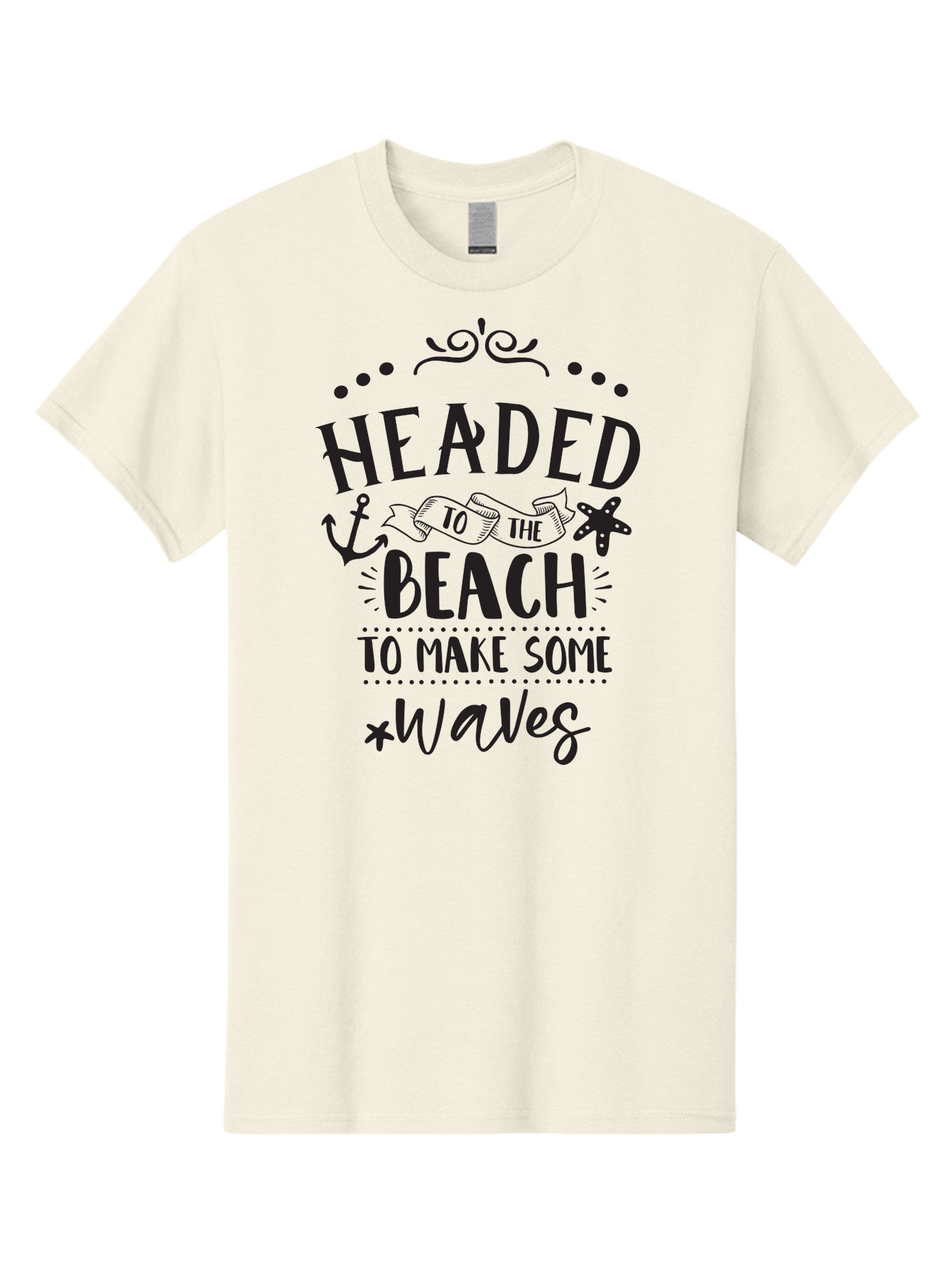 Headed-To-The-Beach Men'S Graphic Tee, 100% Cotton, Comfortable Casual Summer Wear, Machine Washable, Beach Inspiration, Ocean Quotes, Beachy Vibes, Coastal Style, Nautical Theme, Waves Inspiration, Anchor Symbol, Starfish Icon, Fun Quotes, Aac808