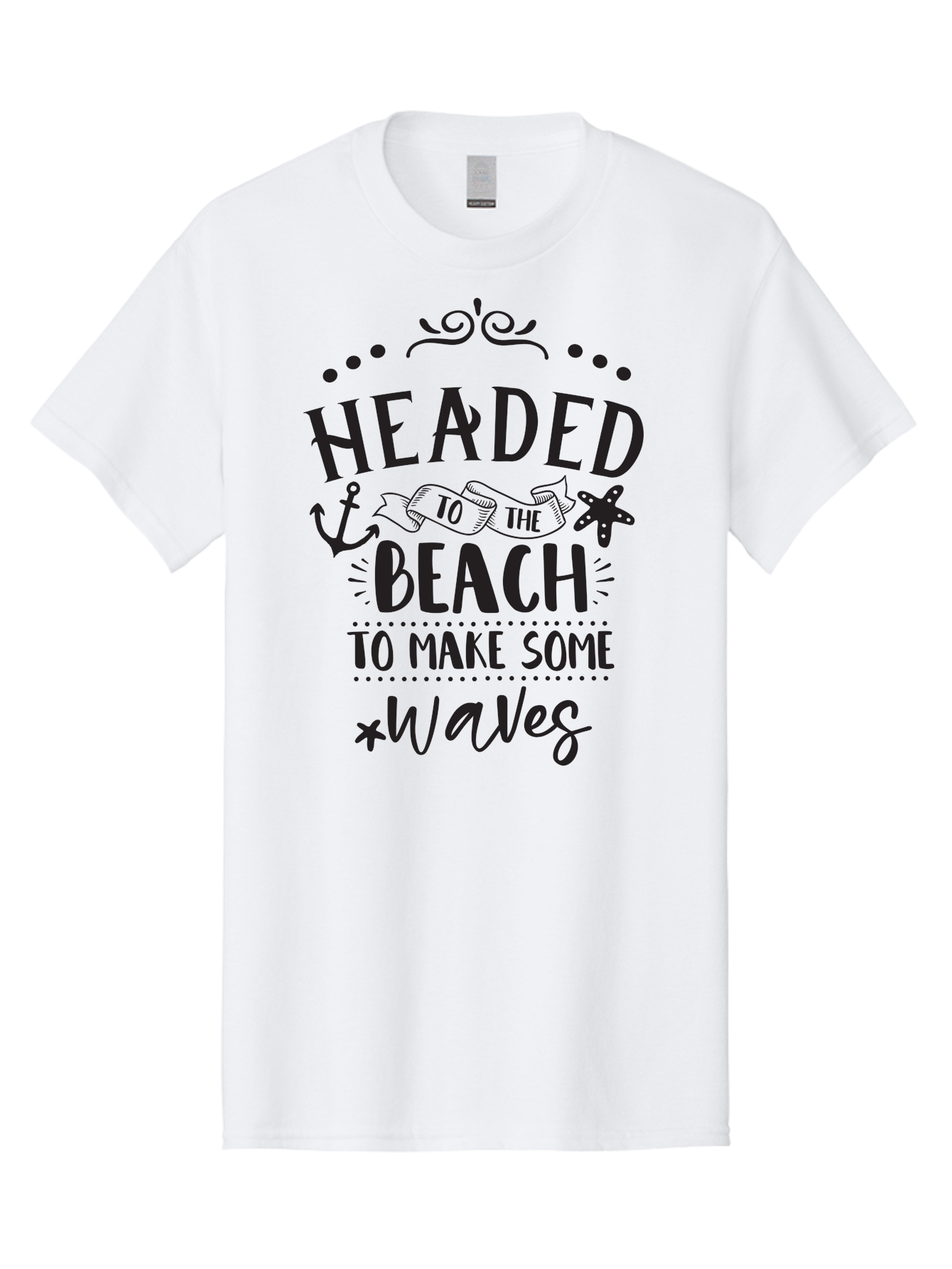 Headed-To-The-Beach Men'S Graphic Tee, 100% Cotton, Comfortable Casual Summer Wear, Machine Washable, Beach Inspiration, Ocean Quotes, Beachy Vibes, Coastal Style, Nautical Theme, Waves Inspiration, Anchor Symbol, Starfish Icon, Fun Quotes, Aac808