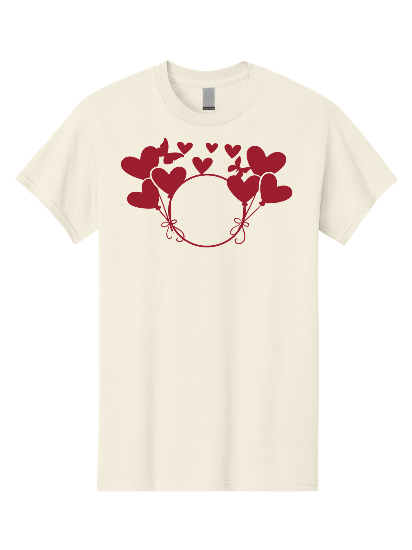 Heart-Wreath Men'S Graphic Tee, 100% Cotton, Comfortable Casual Summer Wear, Machine Washable, Heart-Shaped Frame, Floral Wreath, Red Hearts, Love Symbol, Decorative Border, Heart Design, Romantic Theme, Valentines Day Aac810