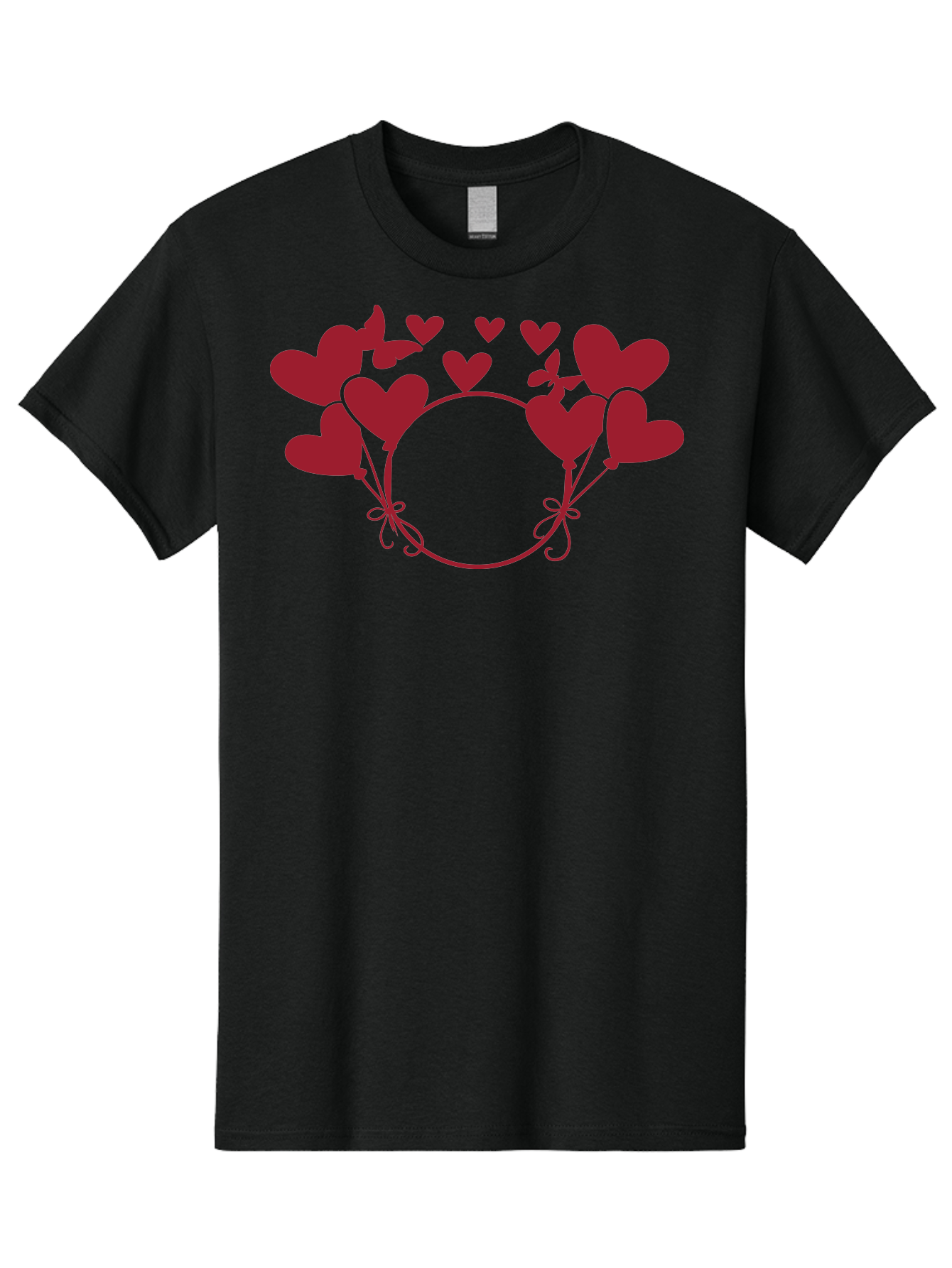 Hearts-Wreath Men'S Graphic Tee, 100% Cotton, Comfortable Casual Summer Wear, Machine Washable, Heart Shaped Frame, Floral Frame, Red Hearts, Heart Decoration, Valentines Day Decor, Love Theme, Heart Shaped Flowers, Decorative Frame, Aac813