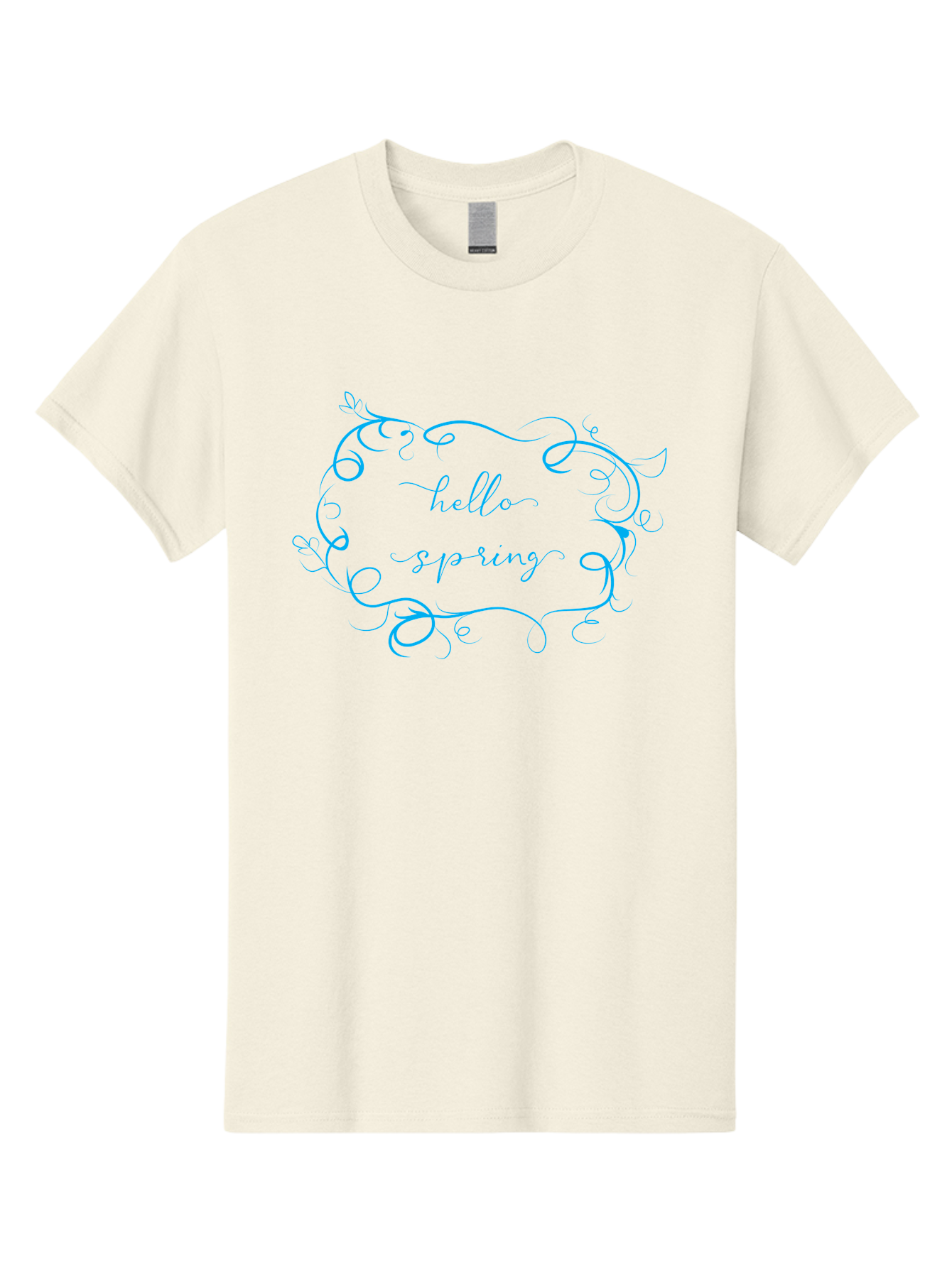 Hello-Sprywing Men'S Graphic Tee, 100% Cotton, Comfortable Casual Summer Wear, Machine Washable, Decorative Frame, Elegant Design, Cursive Text, Hello Sassy, Artistic Typography, Floral Elements Aac814