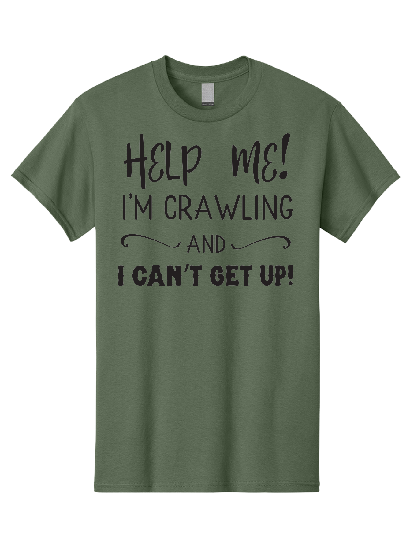Help-Me-I-M-Crawling Men'S Graphic Tee, 100% Cotton, Comfortable Casual Summer Wear, Machine Washable, Help Me, Crawling, Can'T Get Up, Funny Quote, Relatable Humor, Struggling, Humor, Meme, Inspirational Aac815