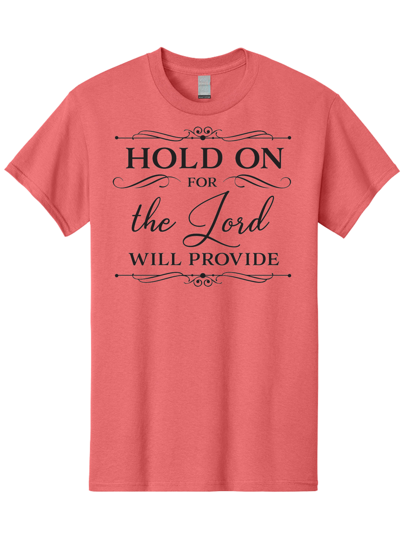 Hold-On-For-Lord-Will-Provide Men'S Graphic Tee, 100% Cotton, Comfortable Casual Summer Wear, Machine Washable, Inspirational Quote, Motivational Message, Faith-Based Saying, Hold On For The Lord Will Provide, Divine Guidance, Encouragement Aac822