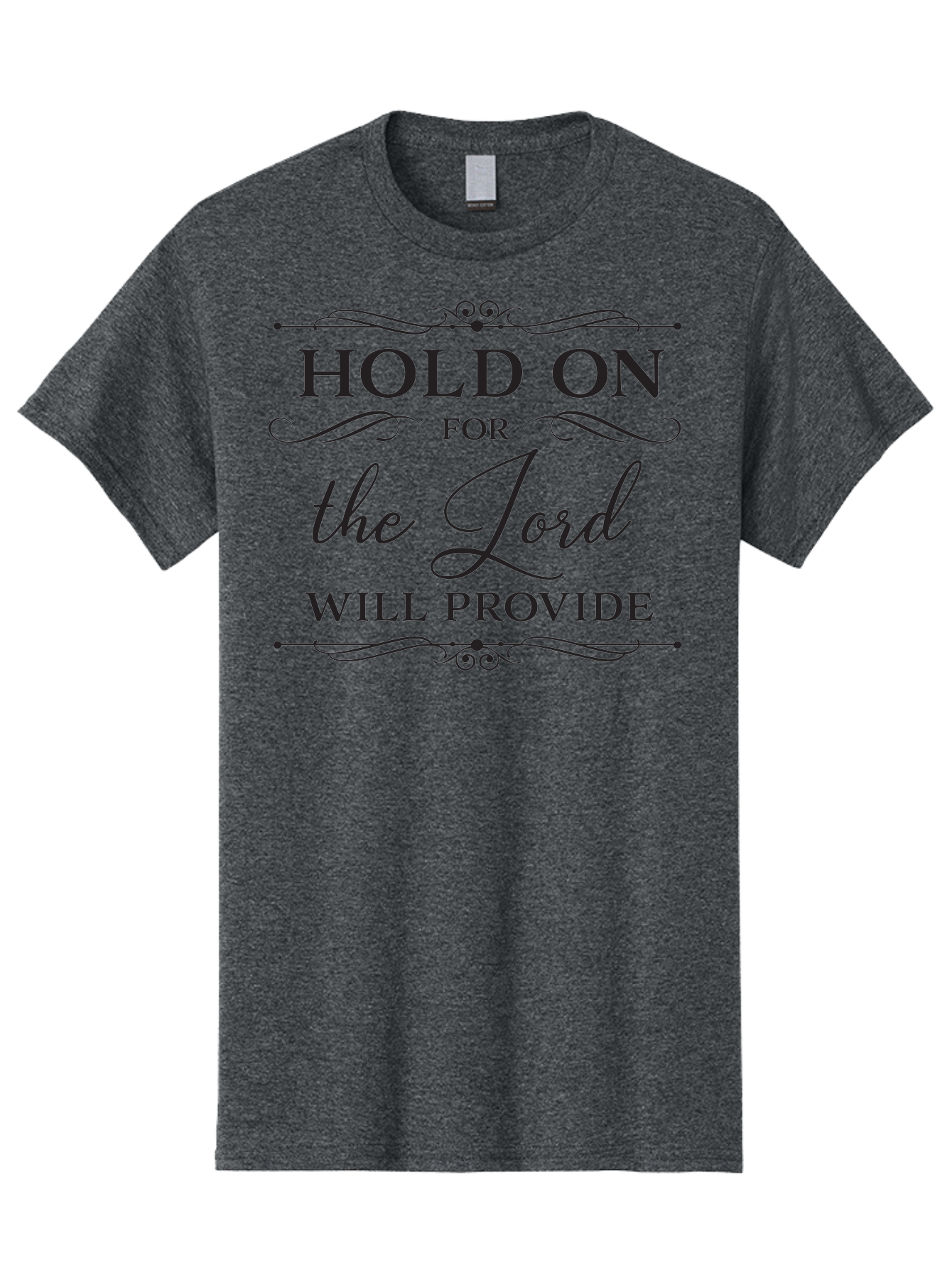 Hold-On-For-Lord-Will-Provide Men'S Graphic Tee, 100% Cotton, Comfortable Casual Summer Wear, Machine Washable, Inspirational Quote, Motivational Message, Faith-Based Saying, Hold On For The Lord Will Provide, Divine Guidance, Encouragement Aac822