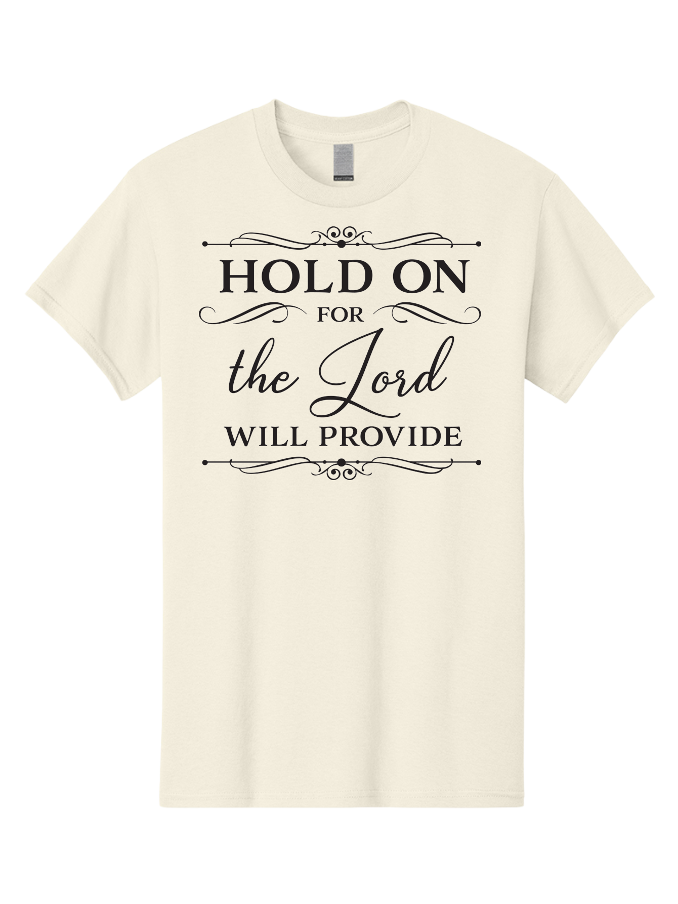 Hold-On-For-Lord-Will-Provide Men'S Graphic Tee, 100% Cotton, Comfortable Casual Summer Wear, Machine Washable, Inspirational Quote, Motivational Message, Faith-Based Saying, Hold On For The Lord Will Provide, Divine Guidance, Encouragement Aac822
